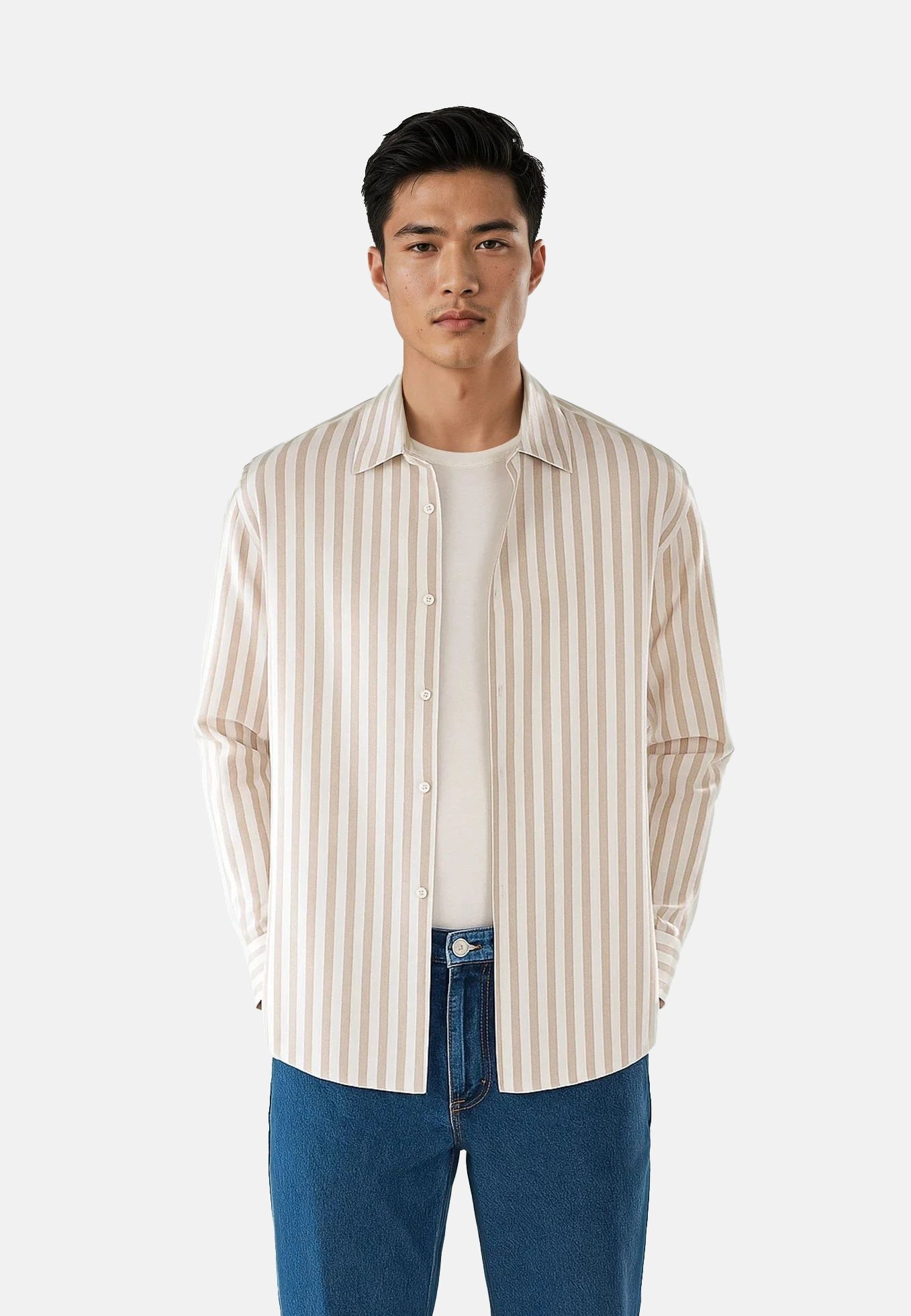 Shift brushed flannel relaxed fit shirt - striped