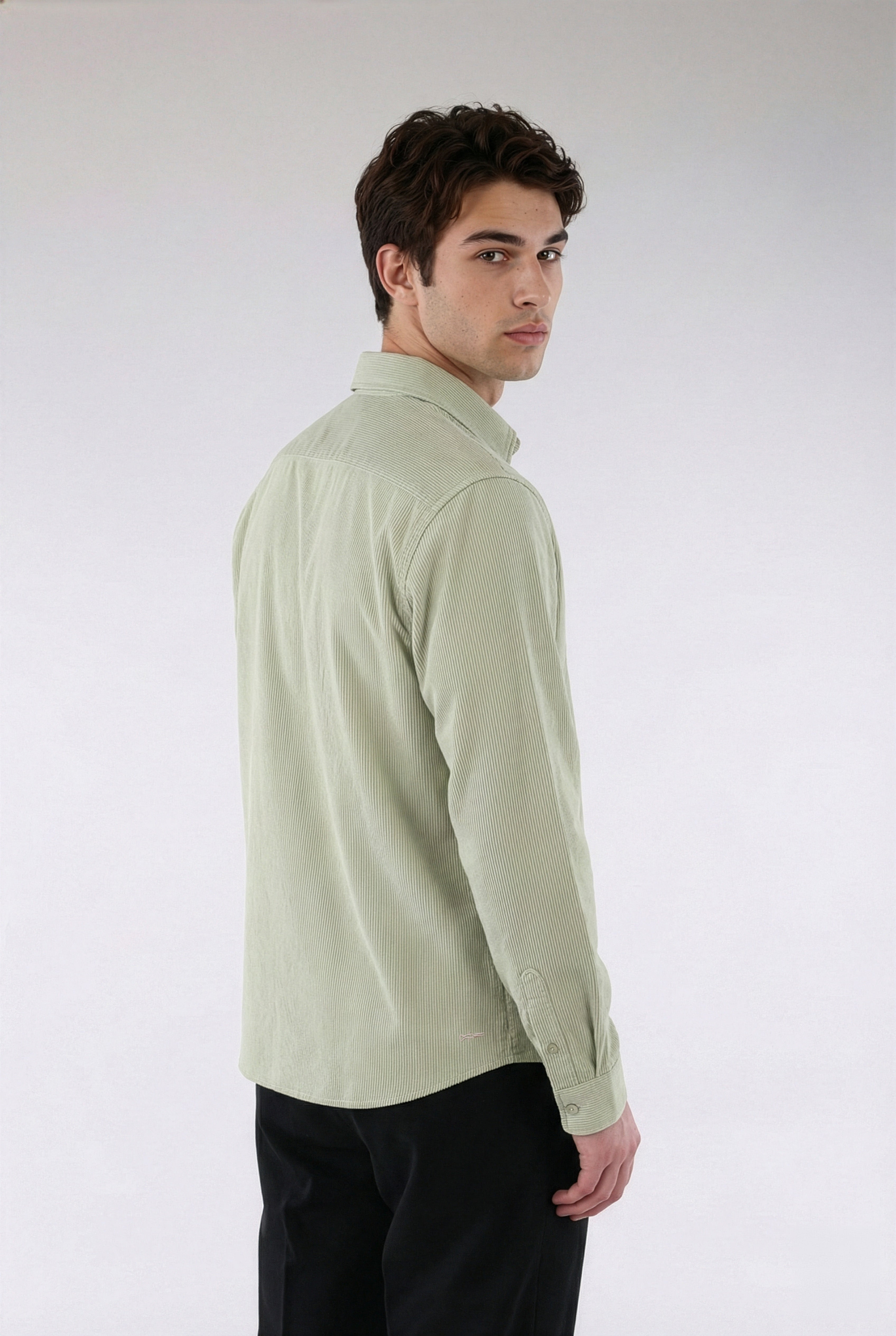 Aden Cord zip shirt - Light Green
