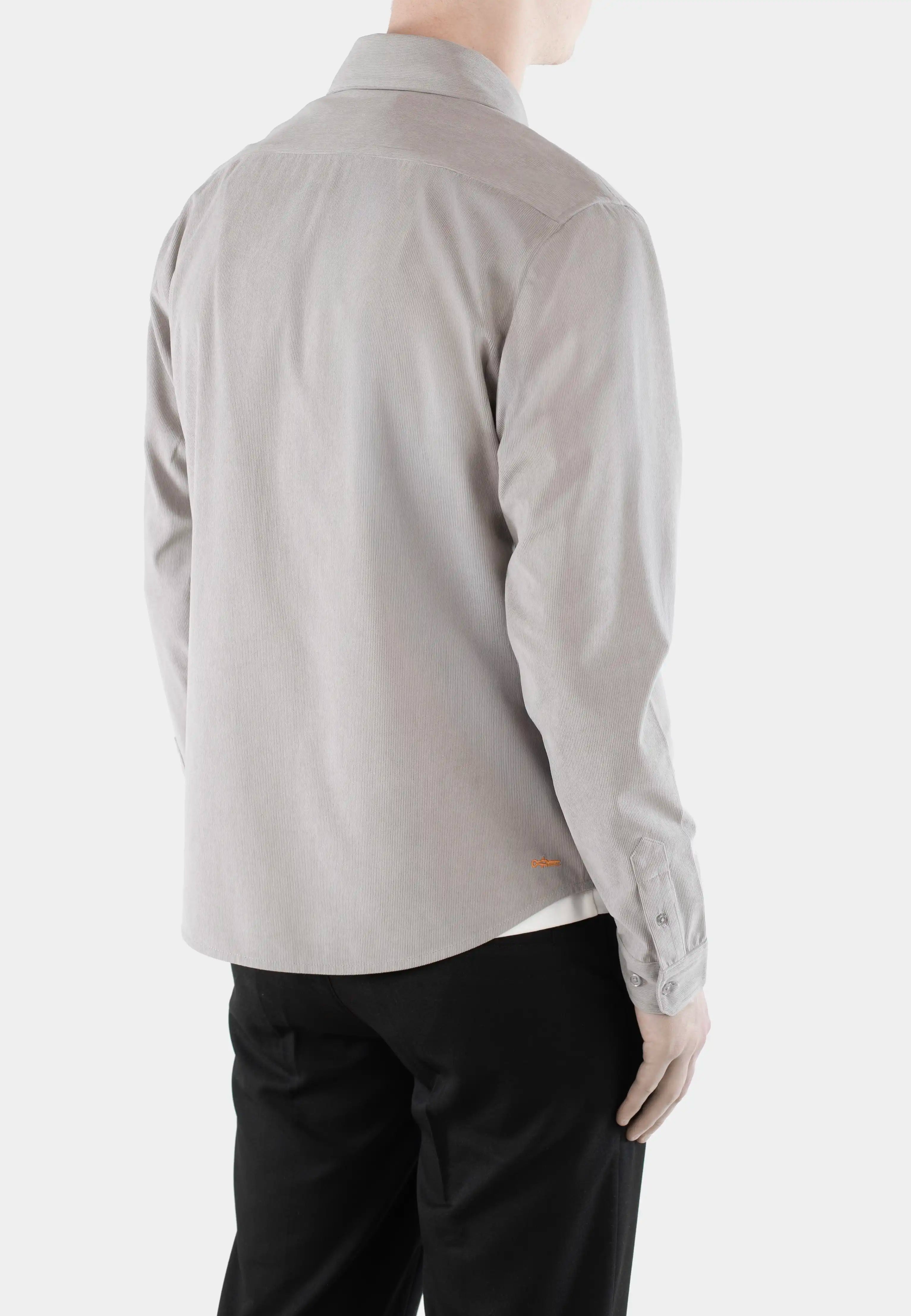 Aden cord zip shirt - Light grey