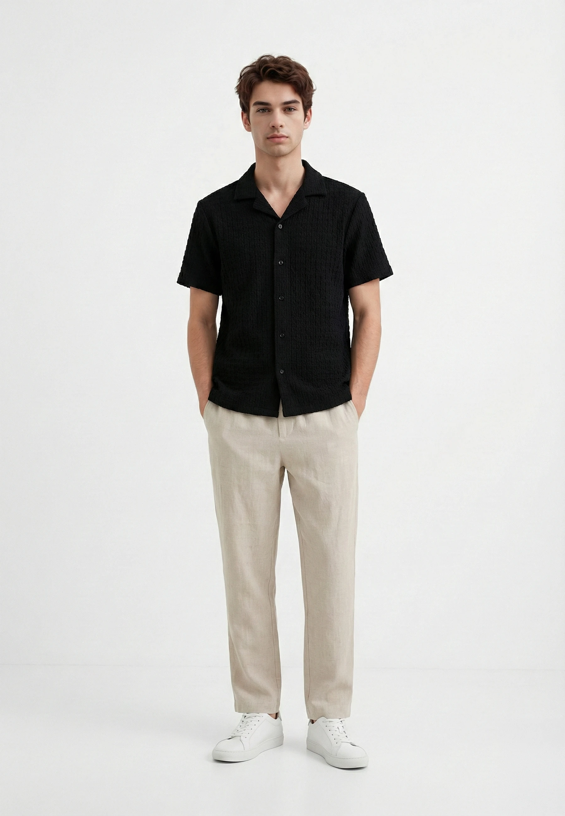 Ashen structured shirt - Black
