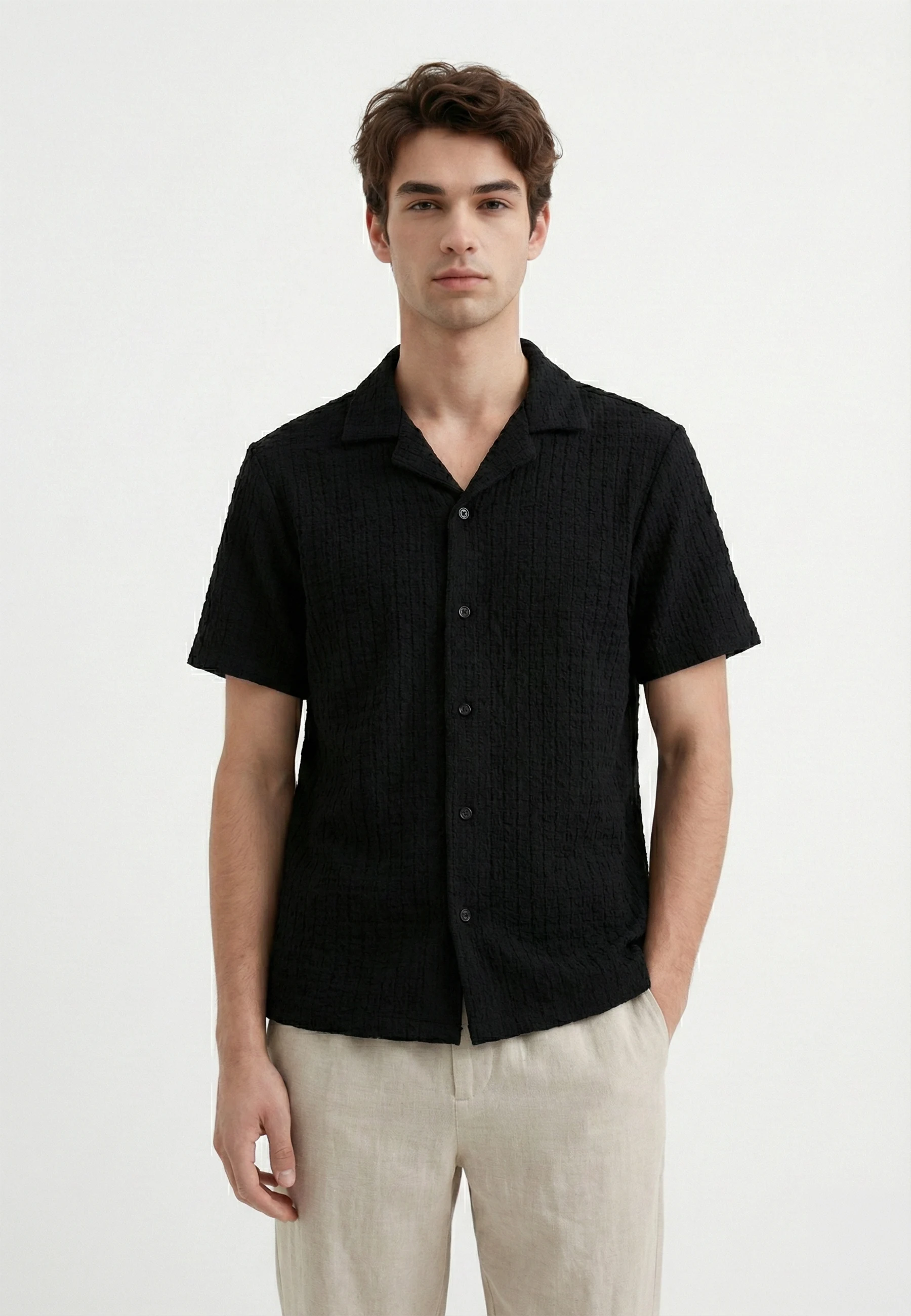 Ashen structured shirt - Black
