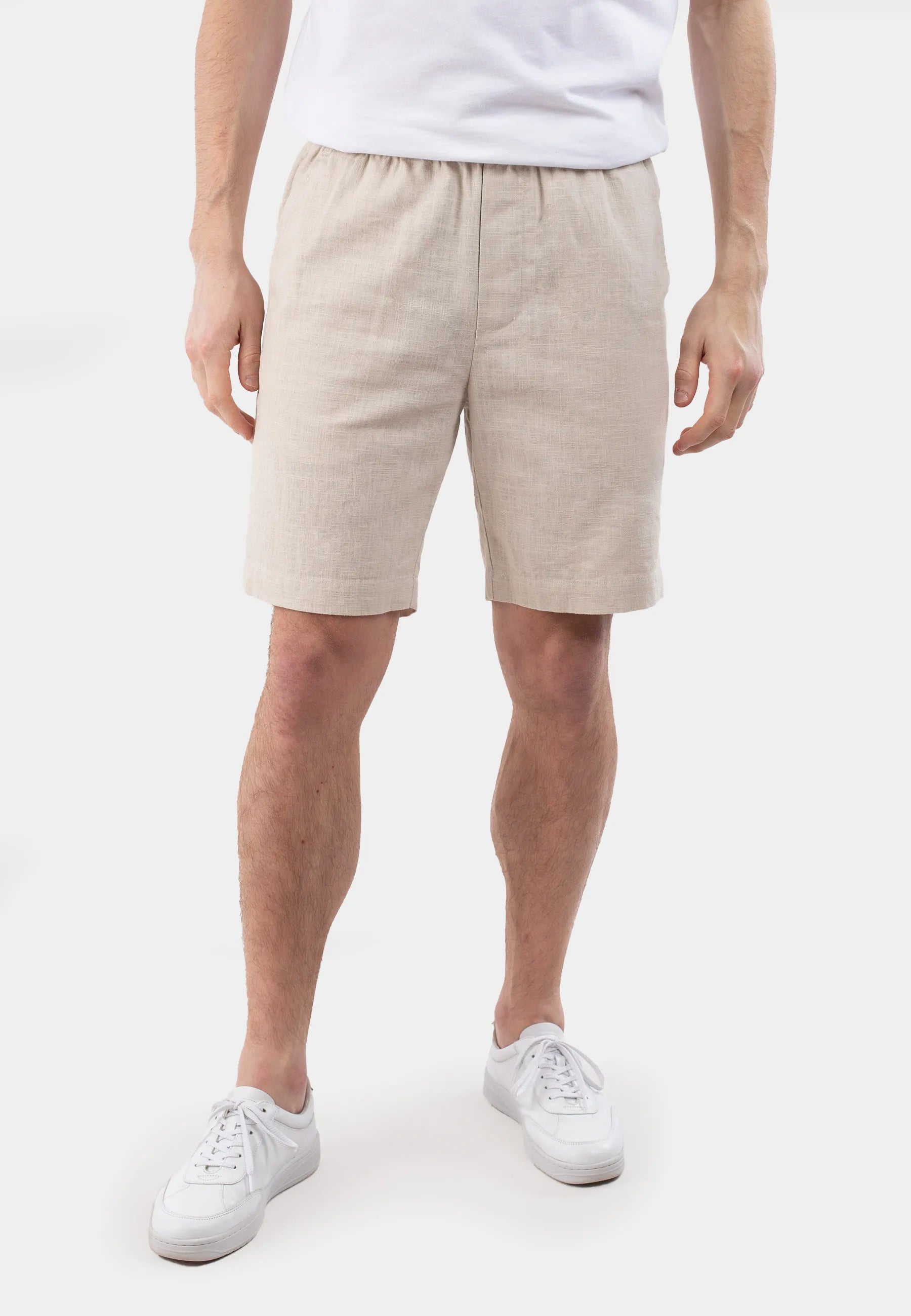 Mian linen shorts - Sunburst beige