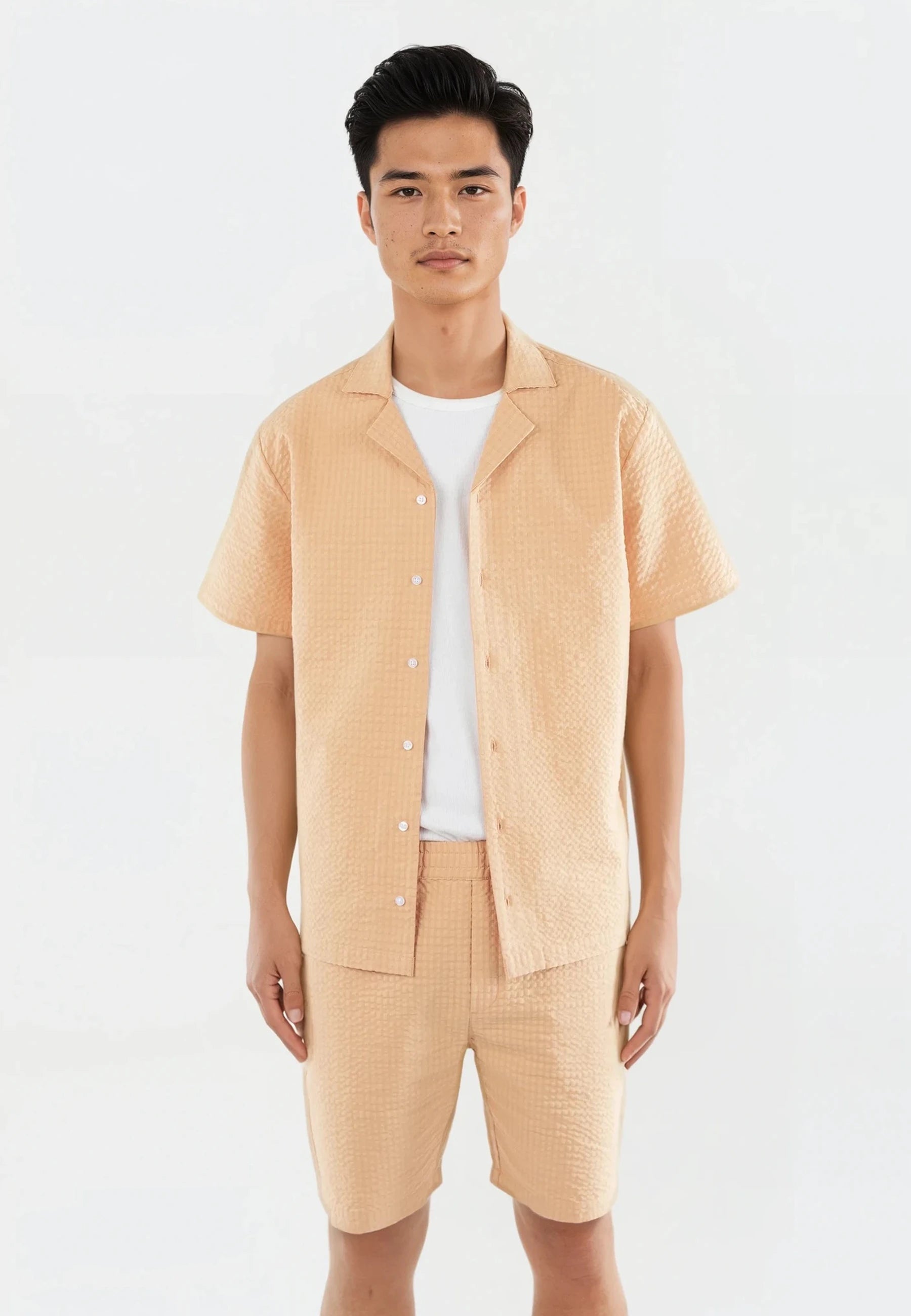 Brody seersucker shirt - Peach