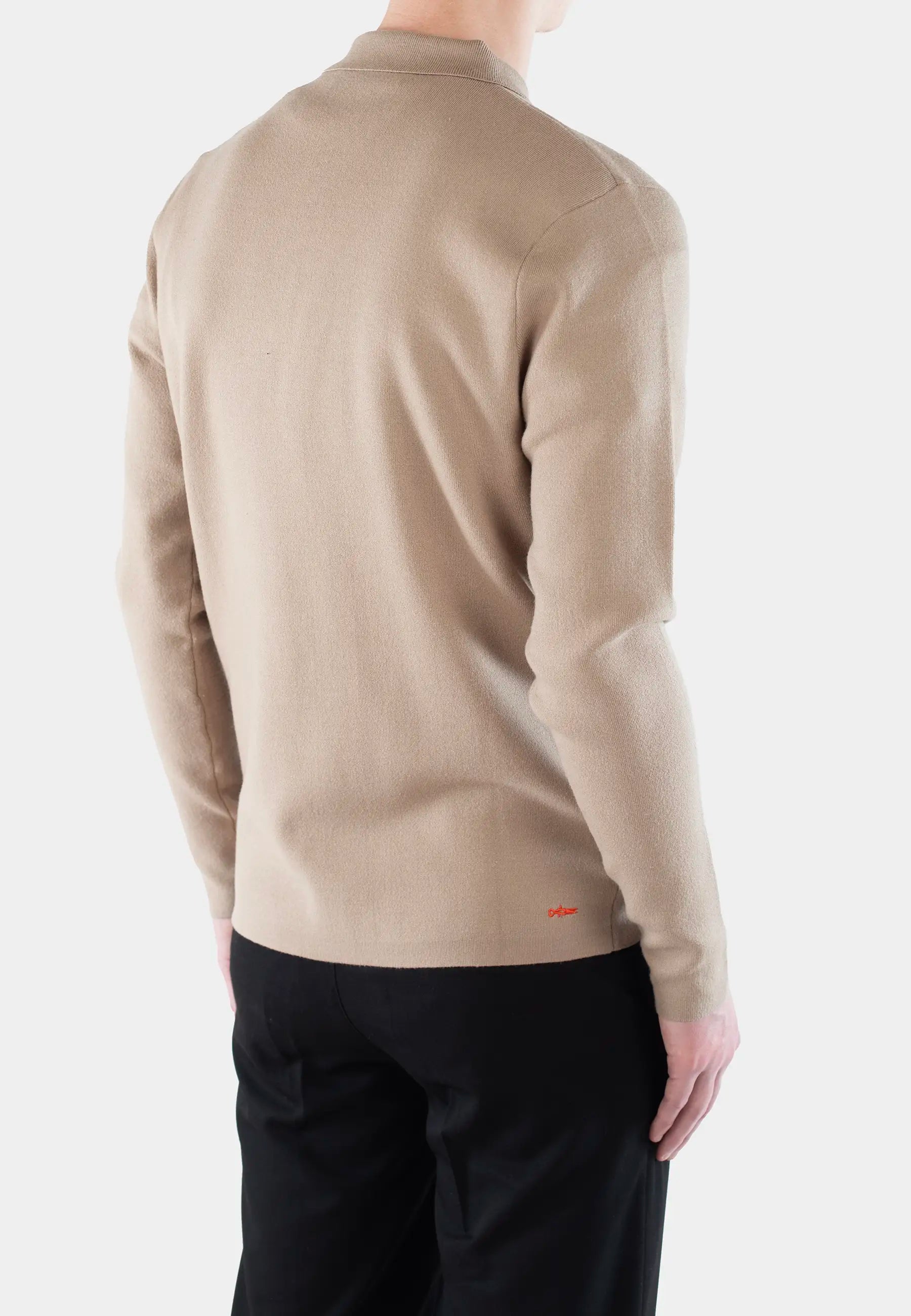 Caleb knitted half zip sweater - Light brown