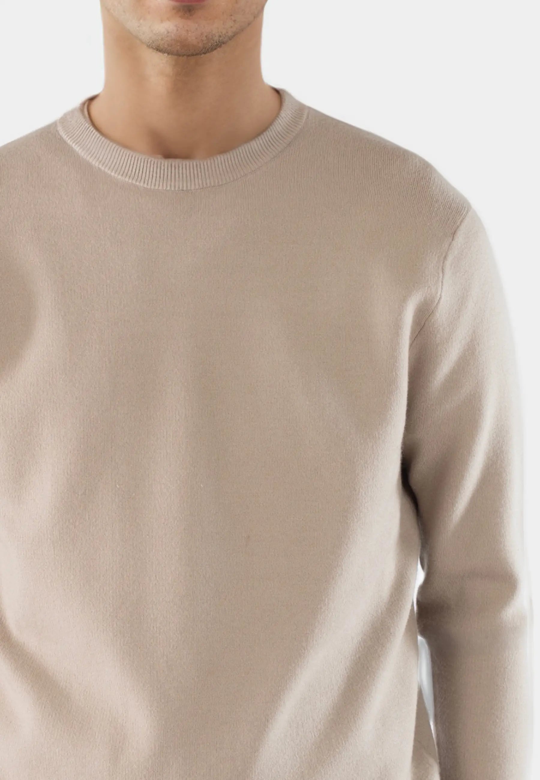 Clark knitted roundneck sweater - Light brown