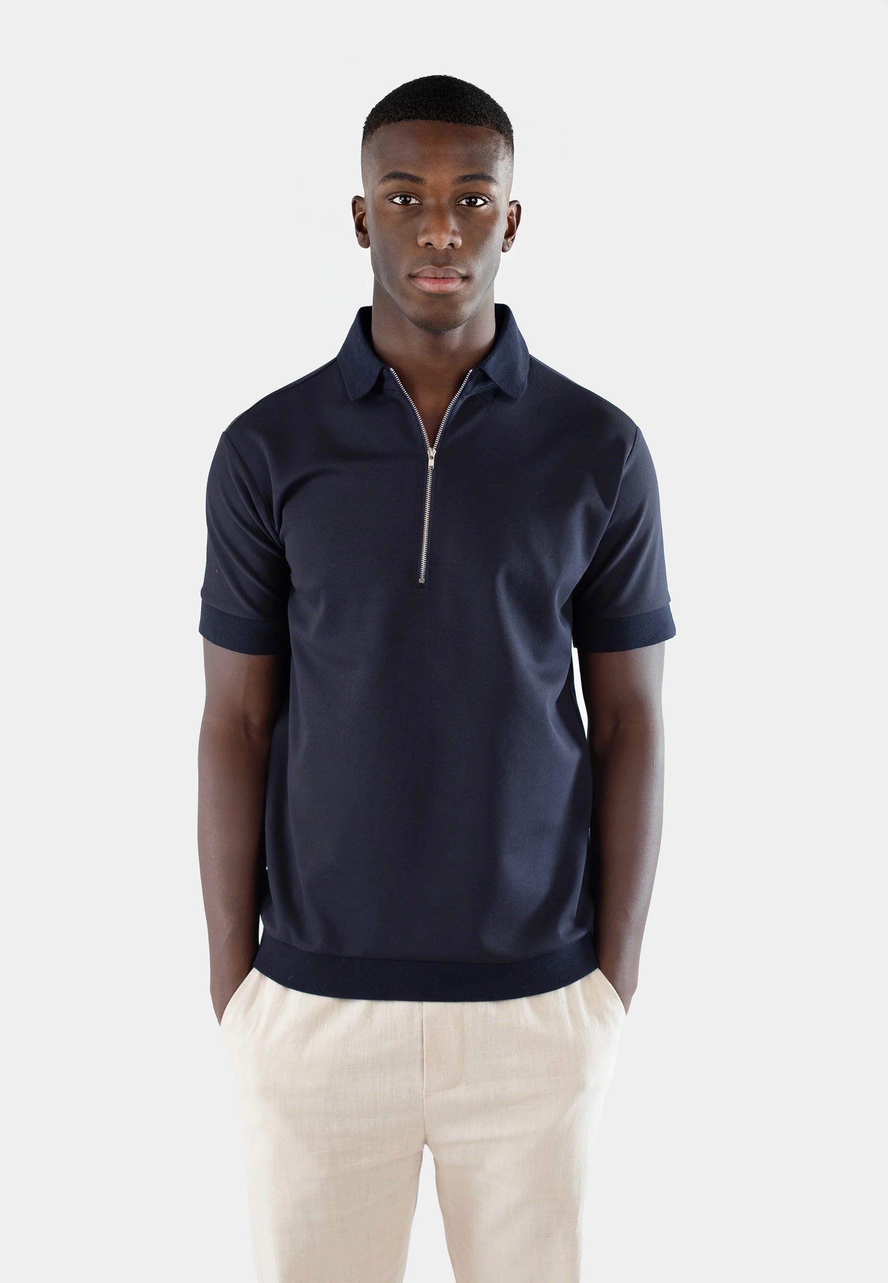 Clay halfzip skjorta - Marinblå