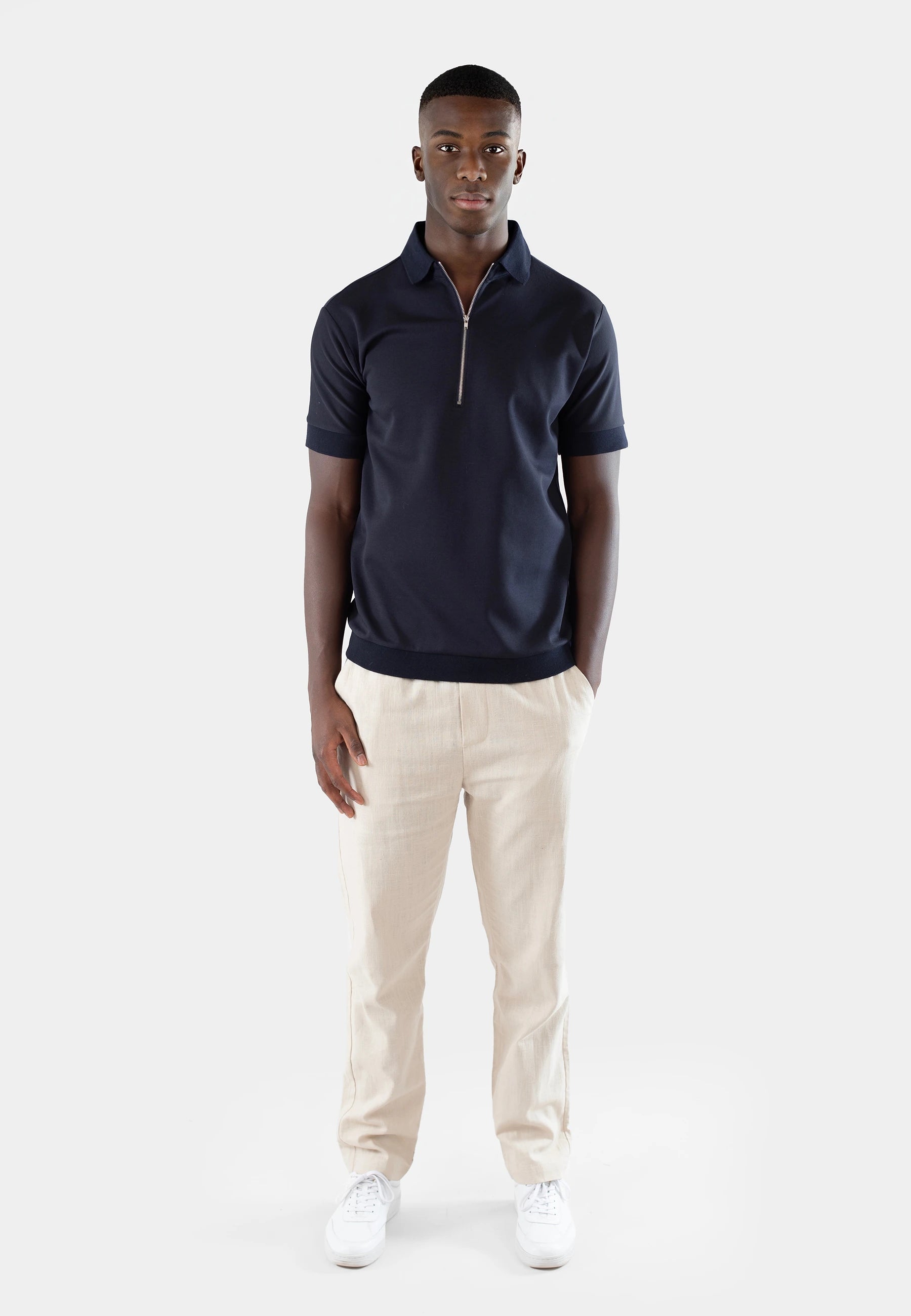 Clay halfzip skjorta - Marinblå