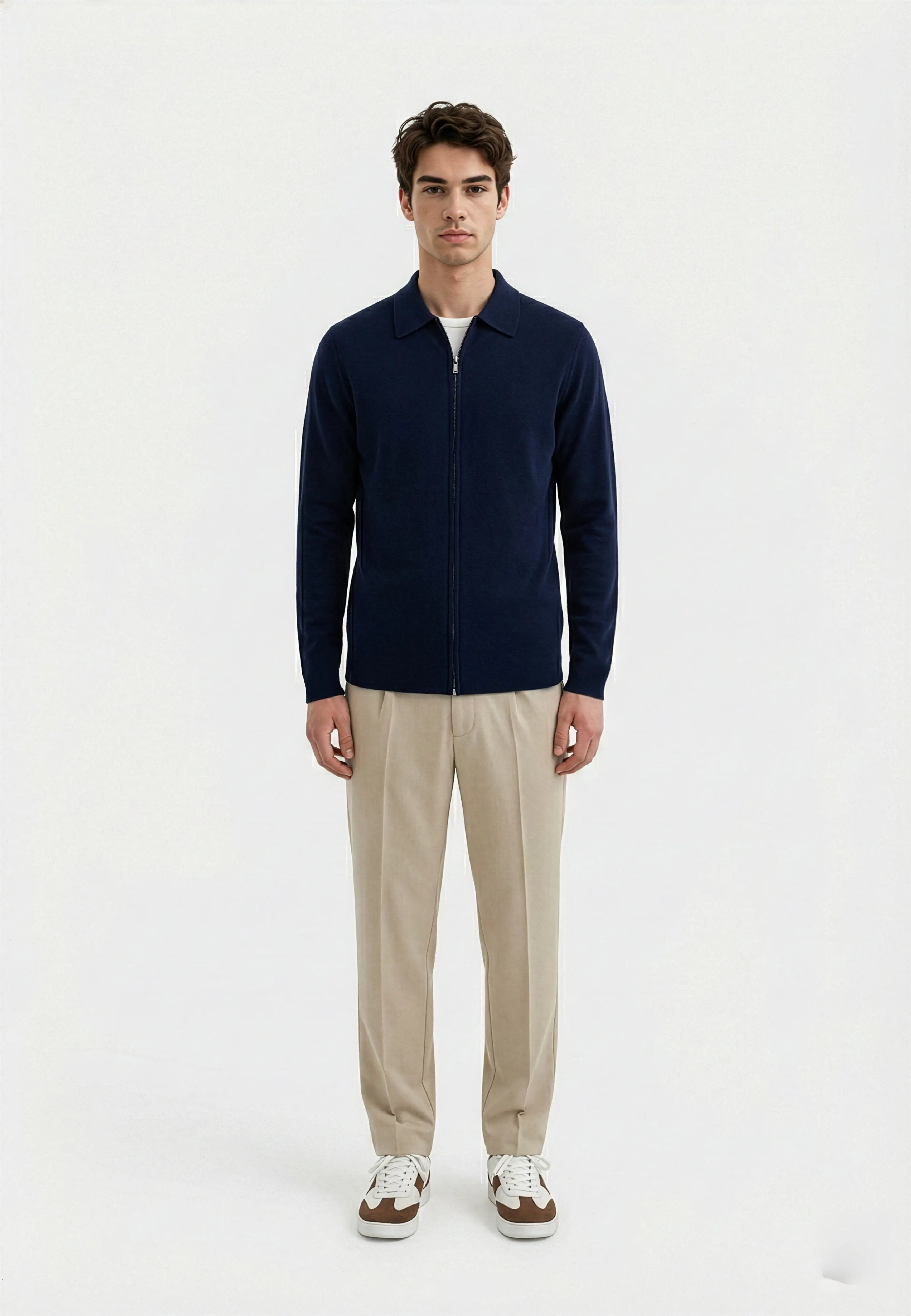 Colby knitted full zip - Blue