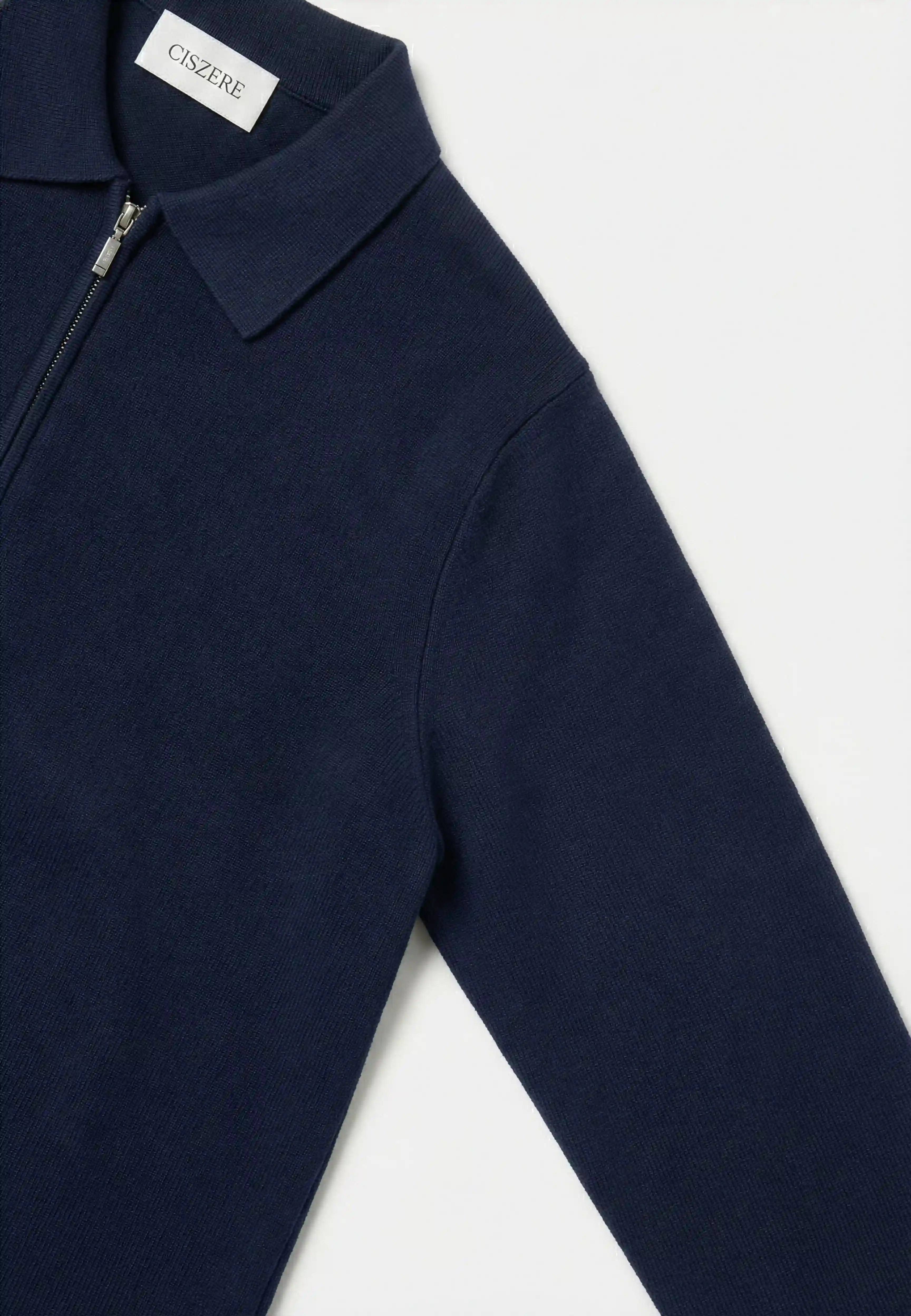 Colby knitted full zip - Blue
