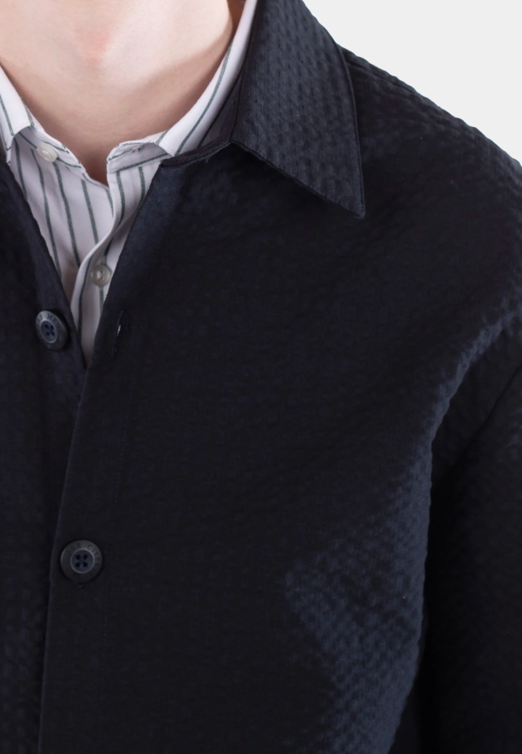 Dawson seersucker overshirt - Navy