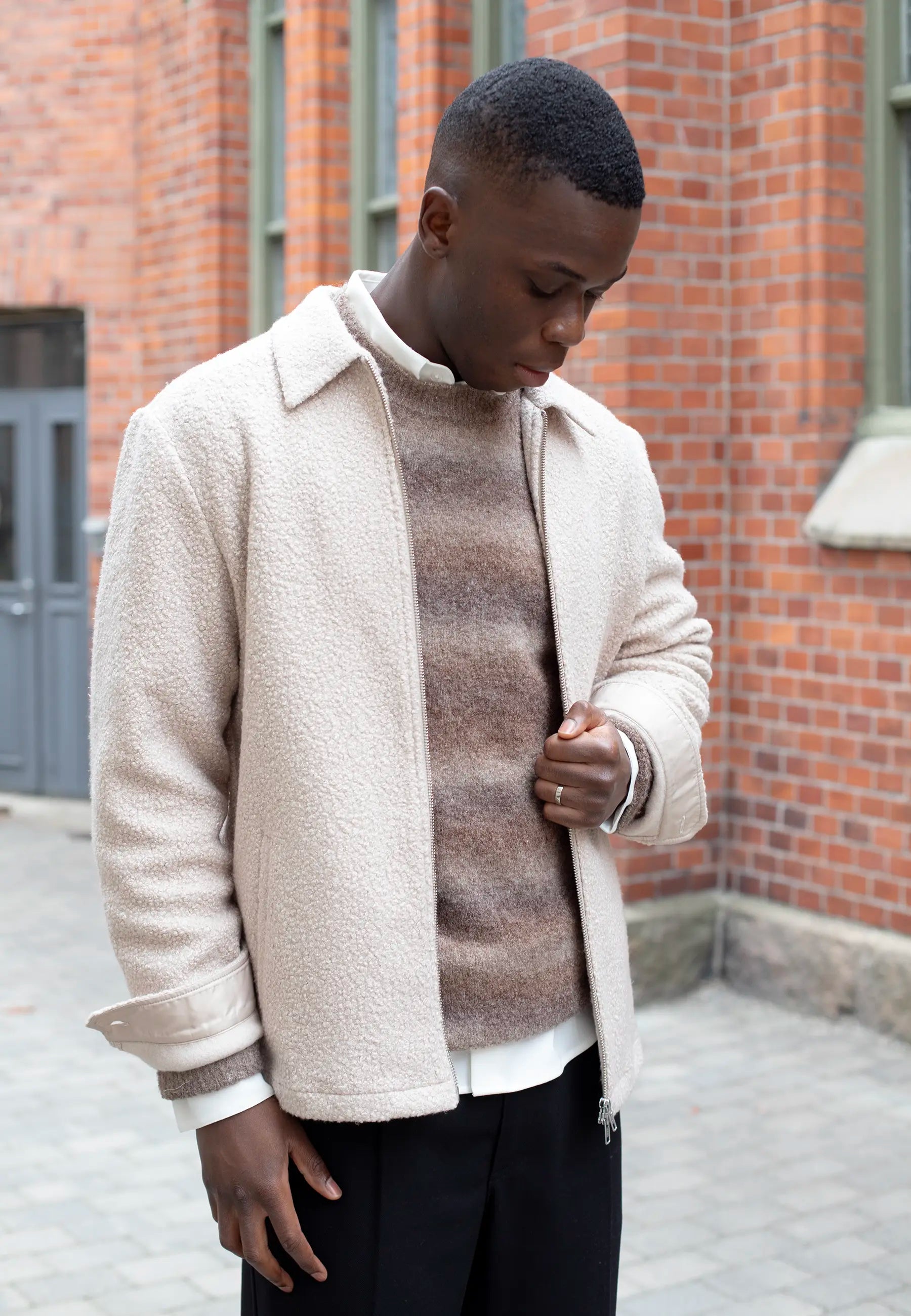 Fred boucle overshirt - Beige