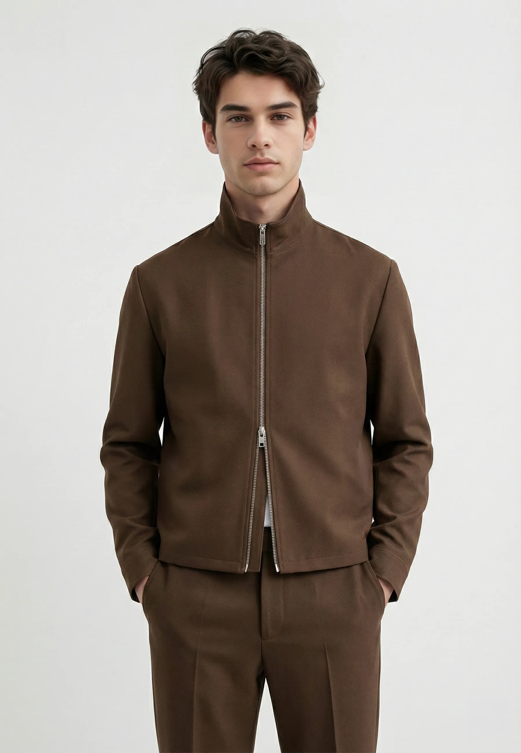 Freddie cropped overshirt - Brown