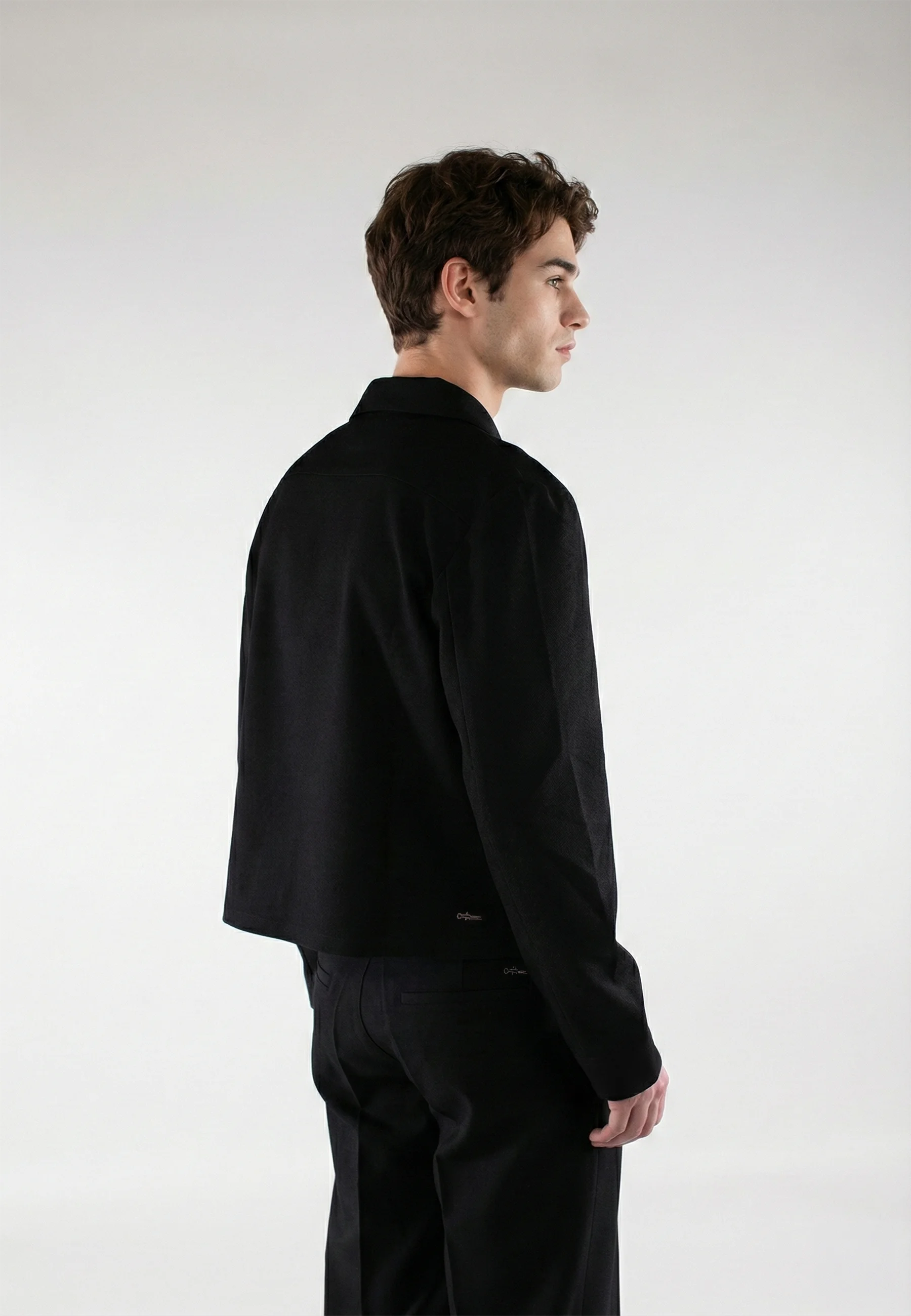 Freddie cropped overshirt - Black