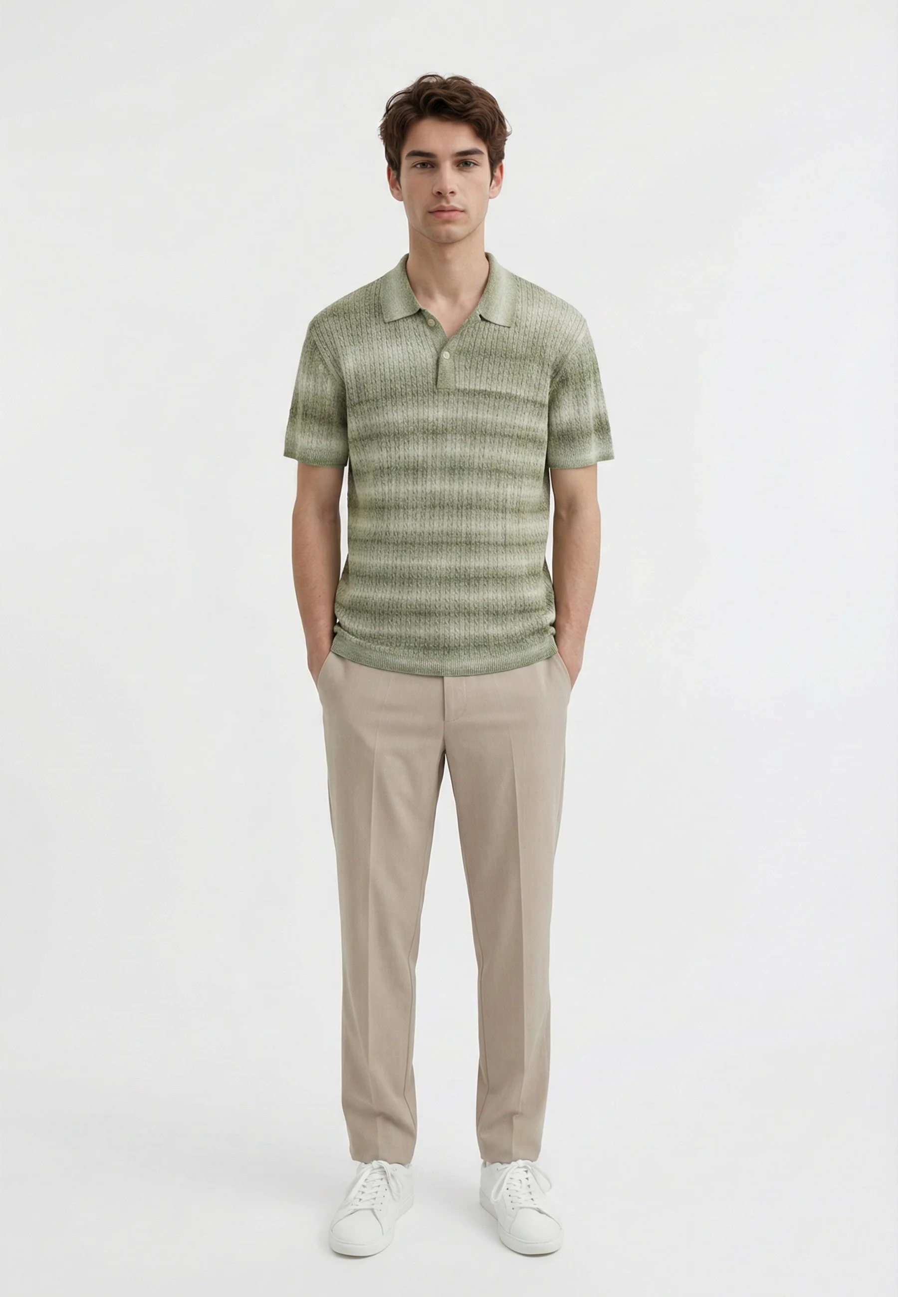 Gabe knitted polo - Green