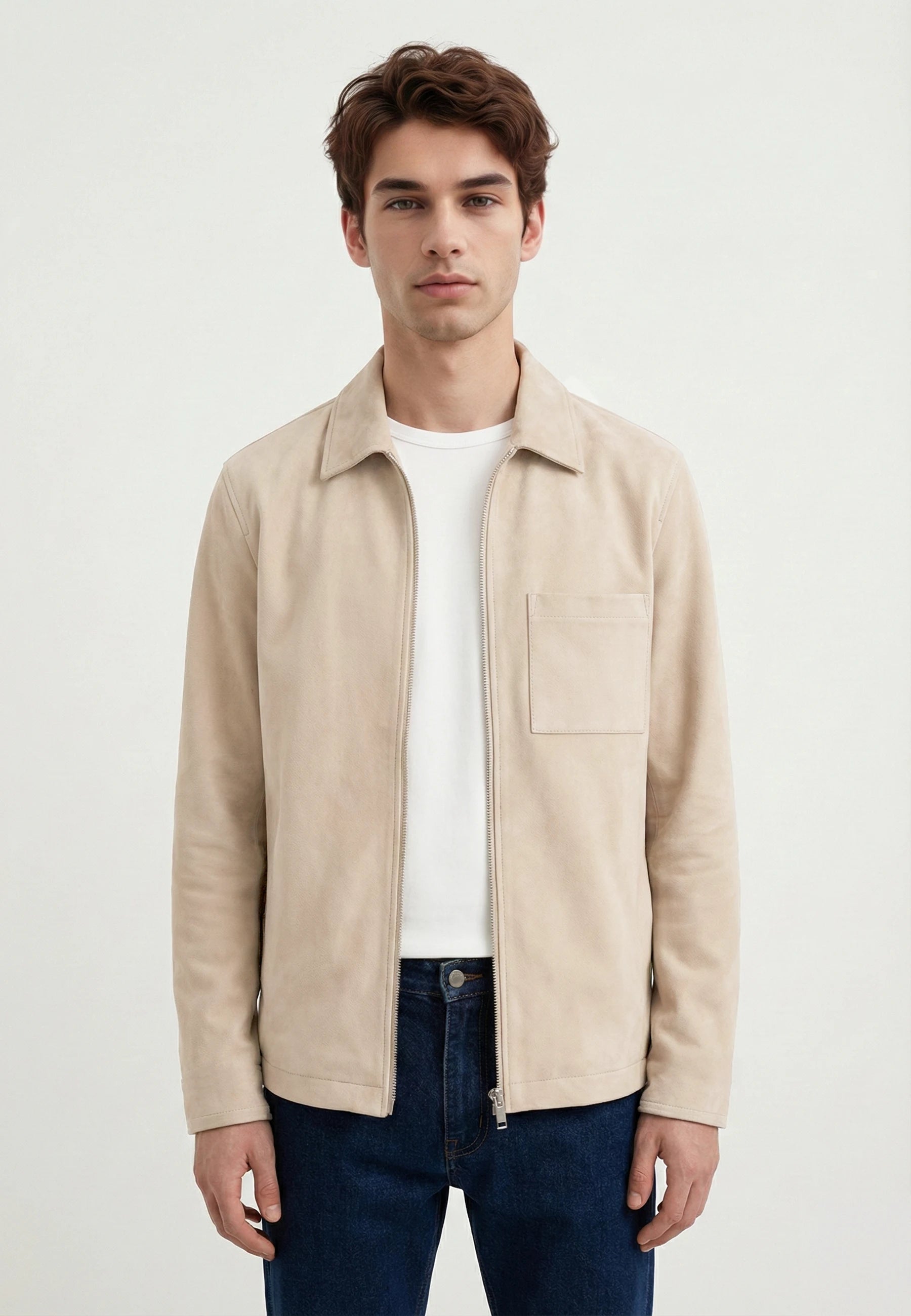 Neo vegan suede overshirt 2.0 - Beige