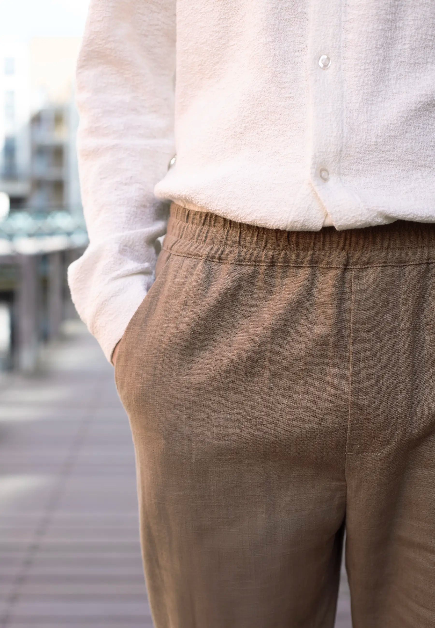 Harlow linen trousers - Light brown