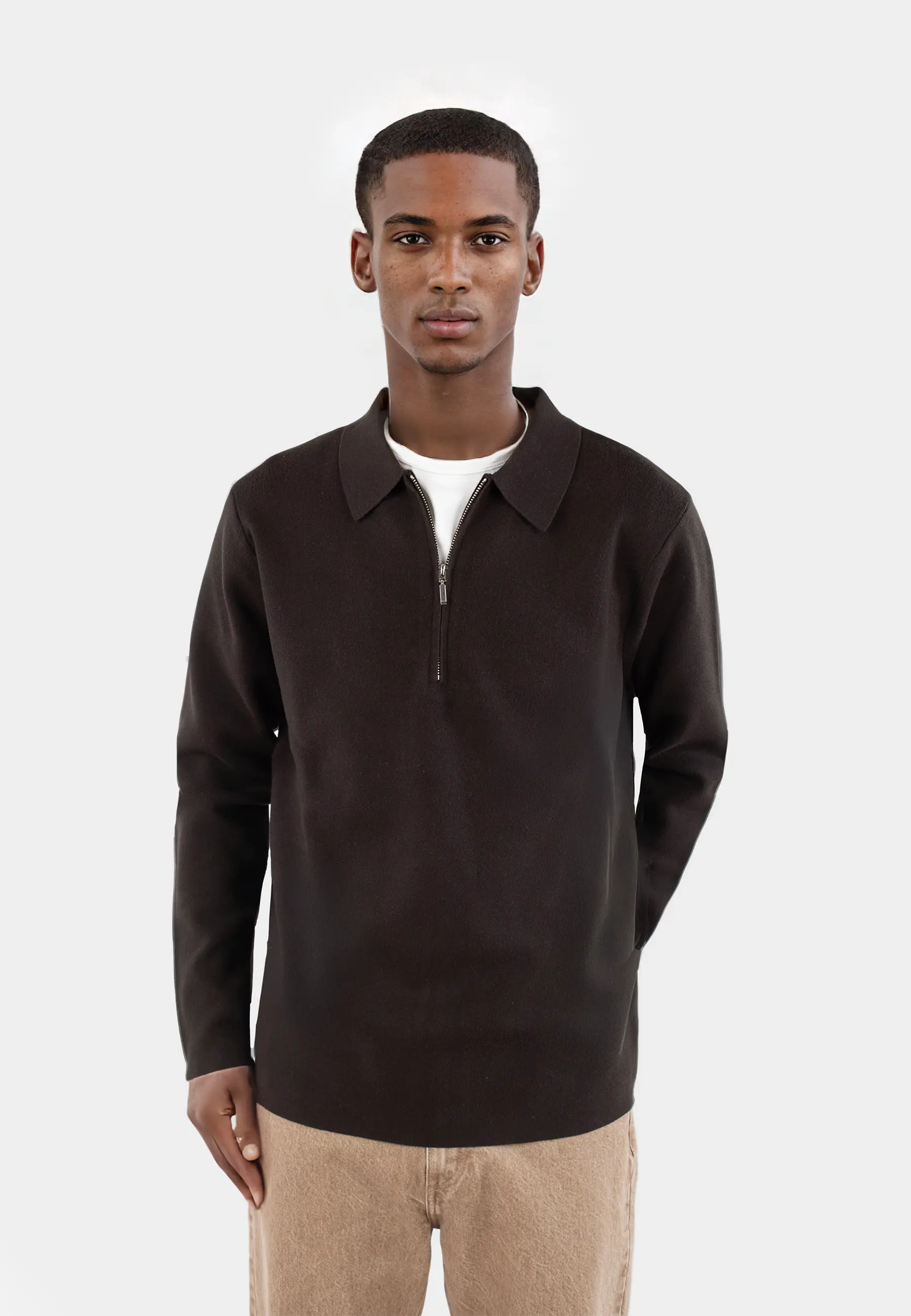 Caleb knitted half zip - Java