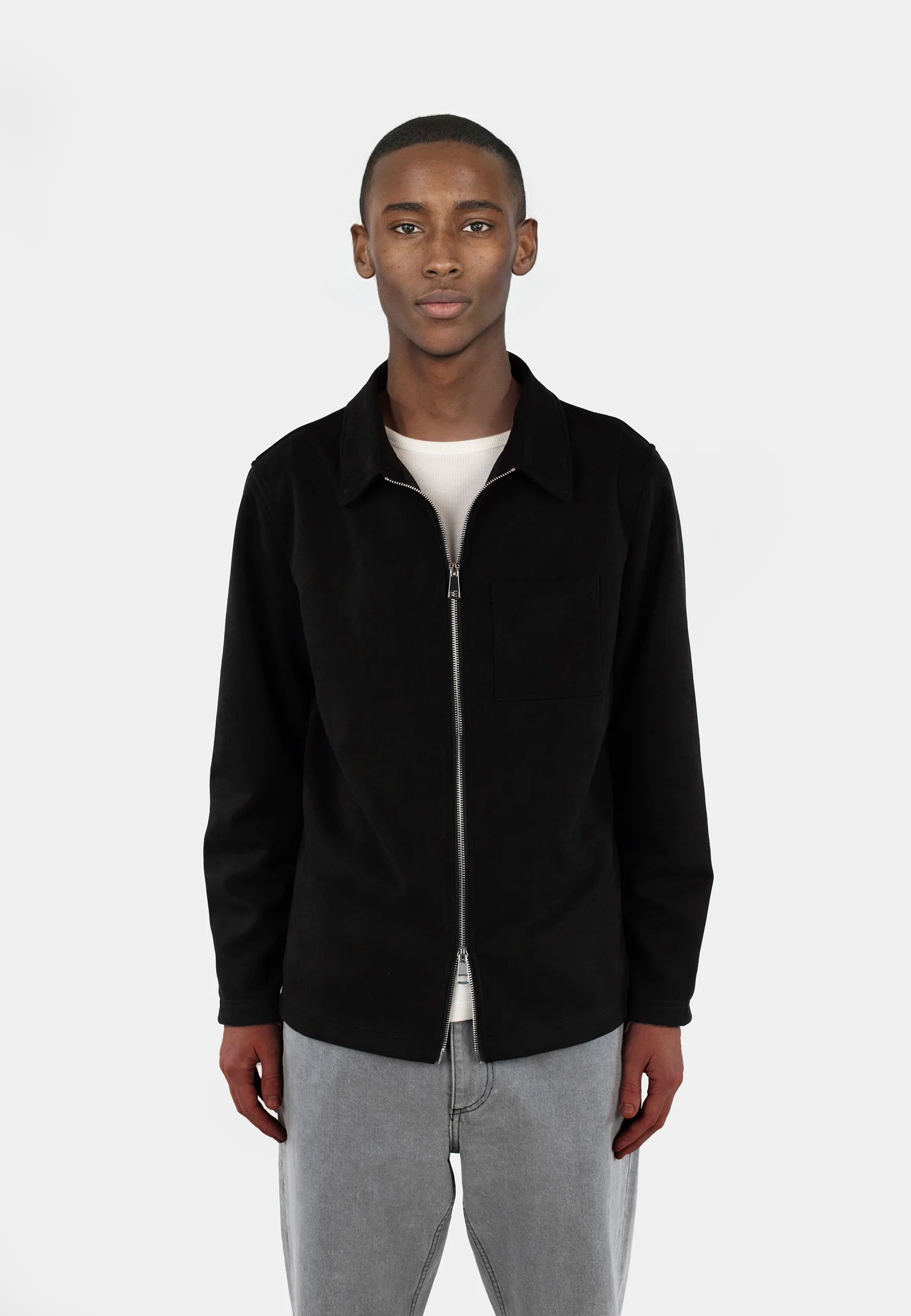 Neo vegan suede overshirt 2.0 - Black