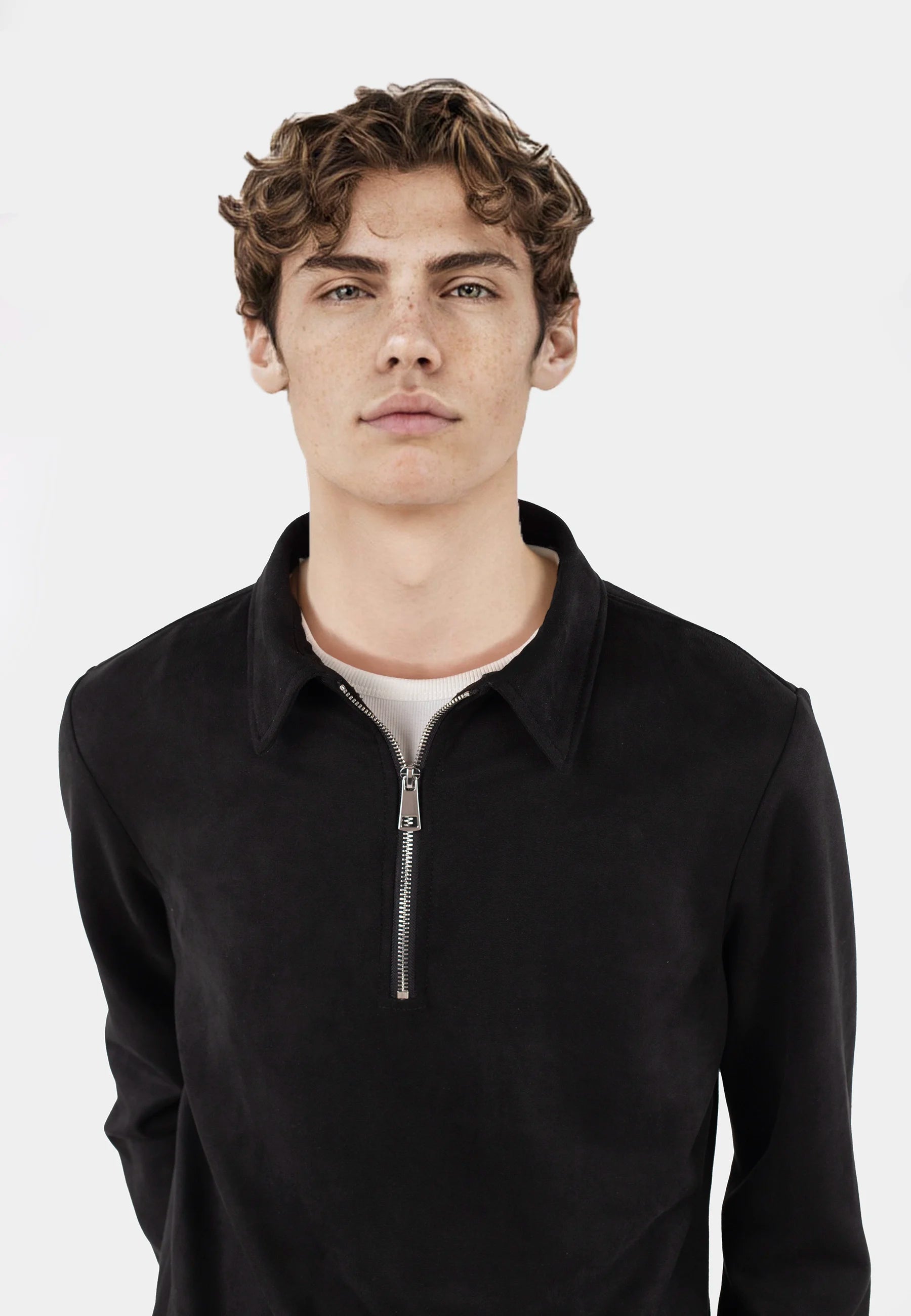 Leo vegan suede shirt - Black