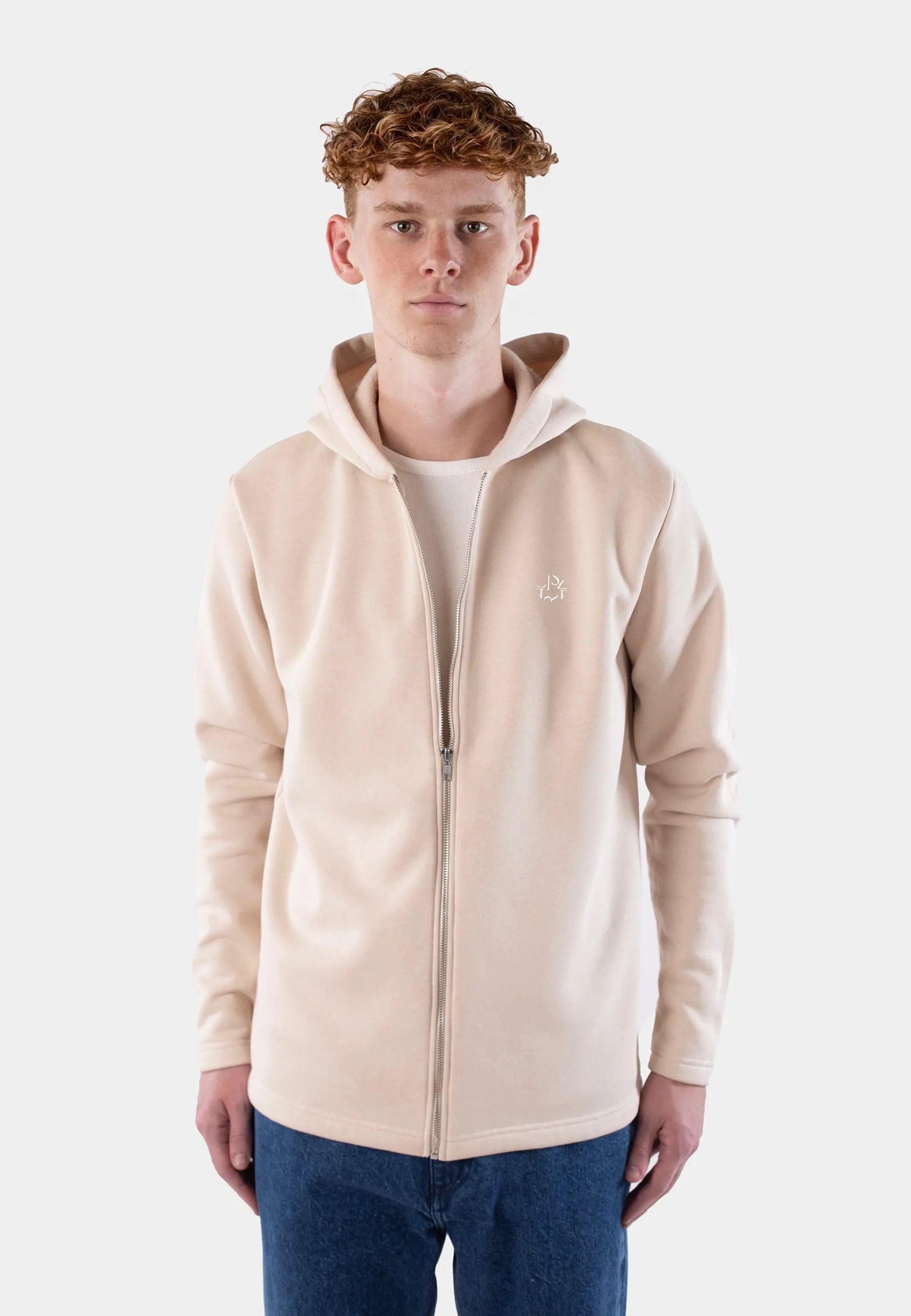 Meztli Ellipse full zip hoodie - Sand