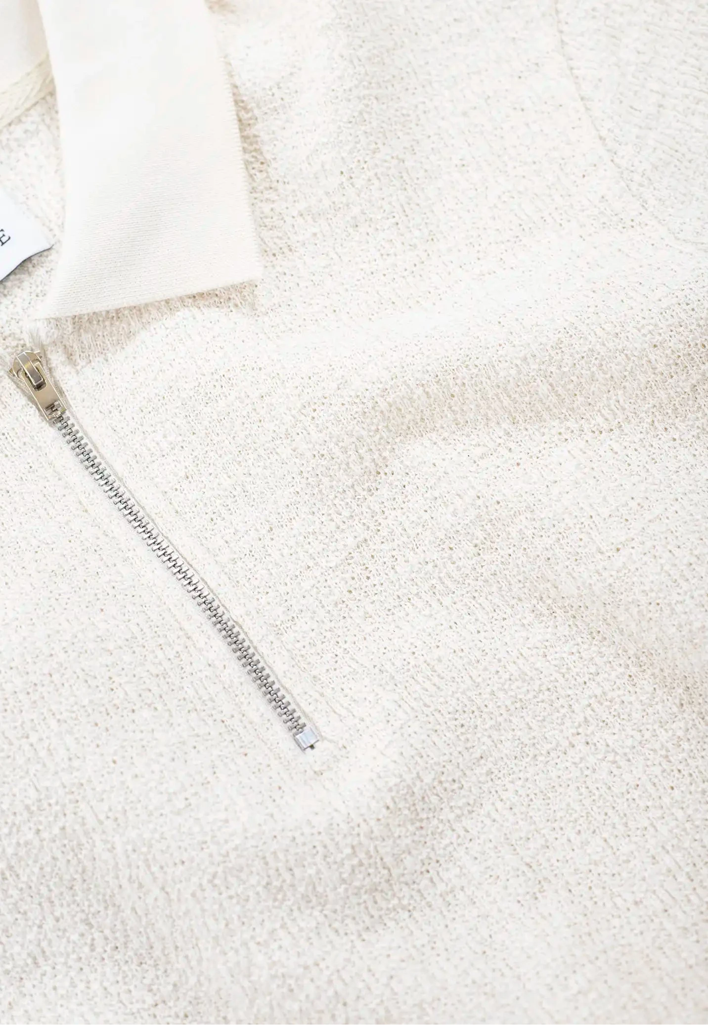 John boucle half zip - Light beige