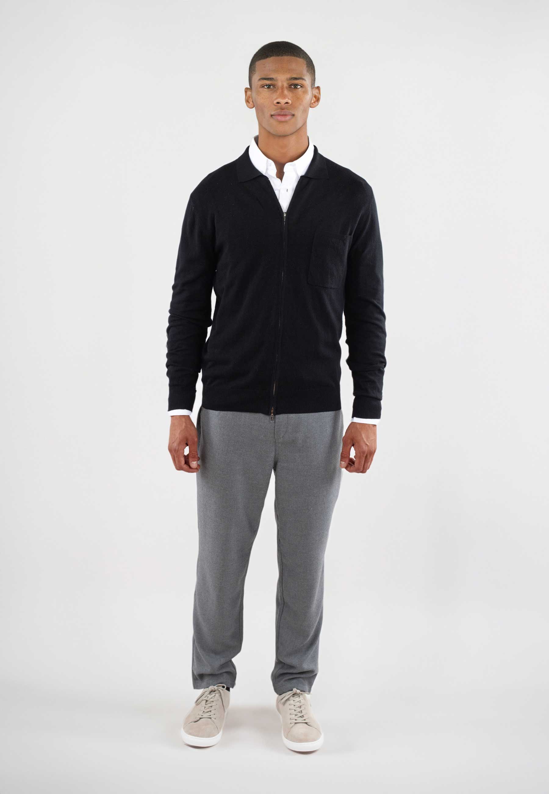 Lennox knitted full zip - Black