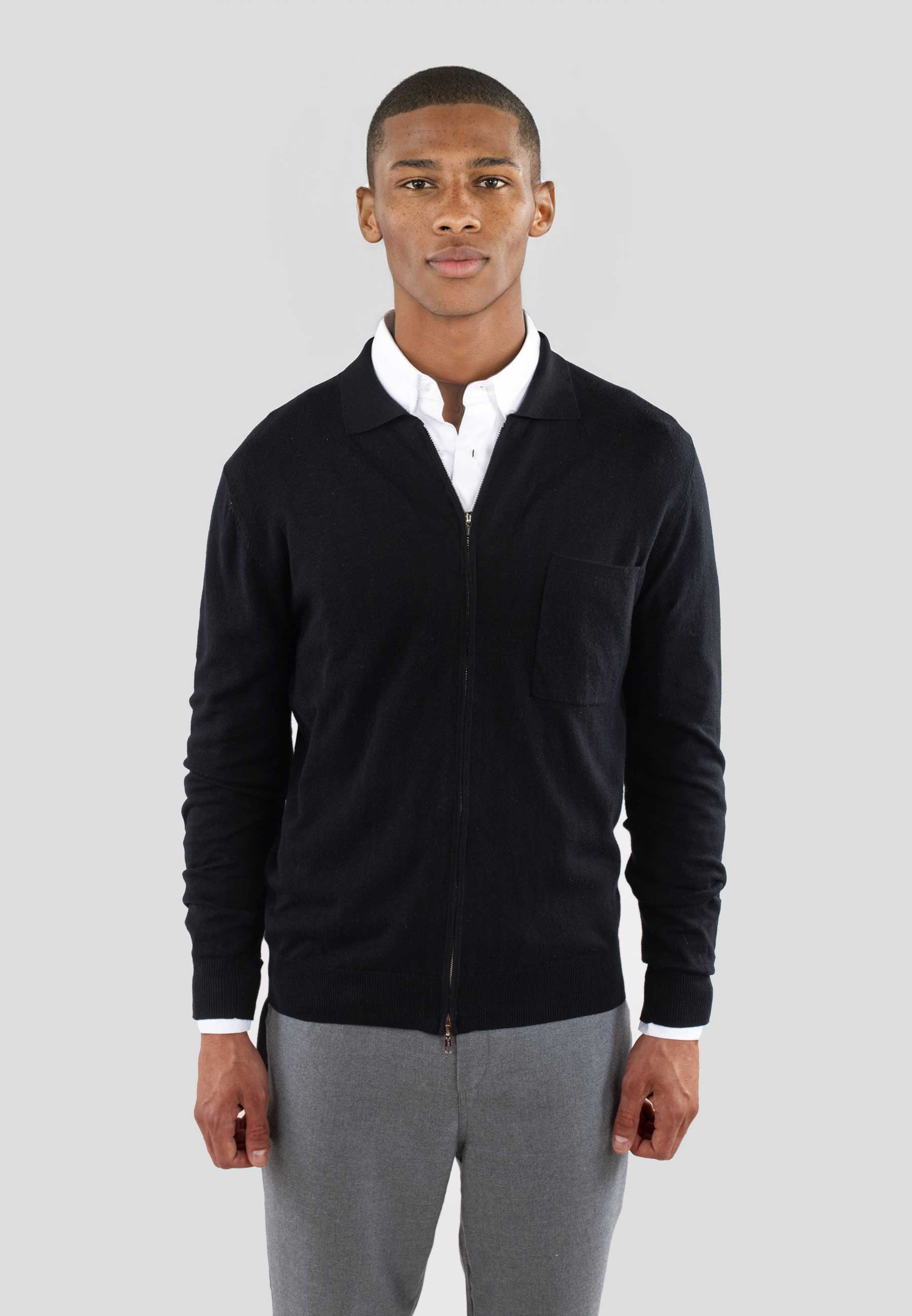 Lennox knitted full zip - Black