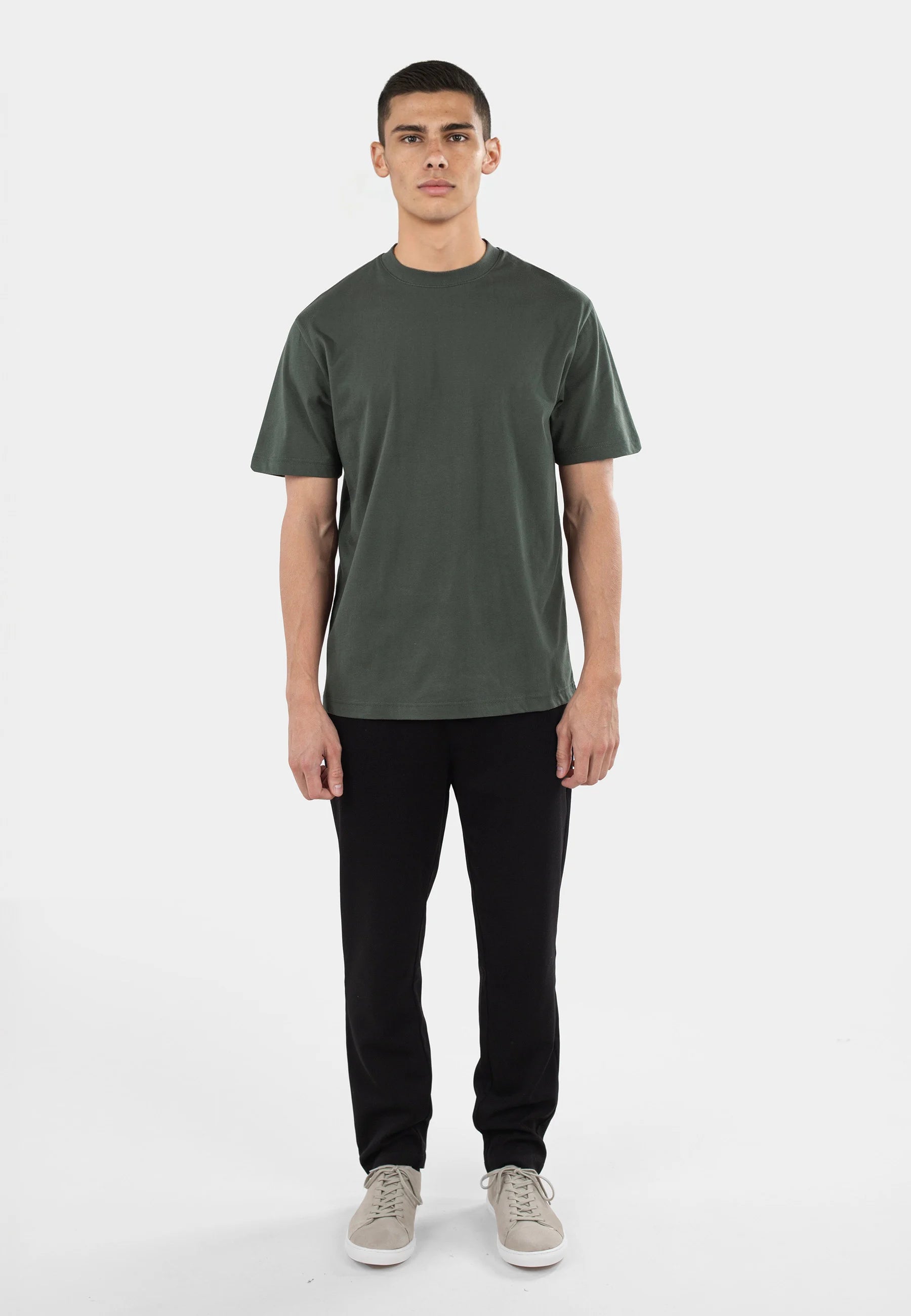 Mico high collar t-shirt - Mossgrön