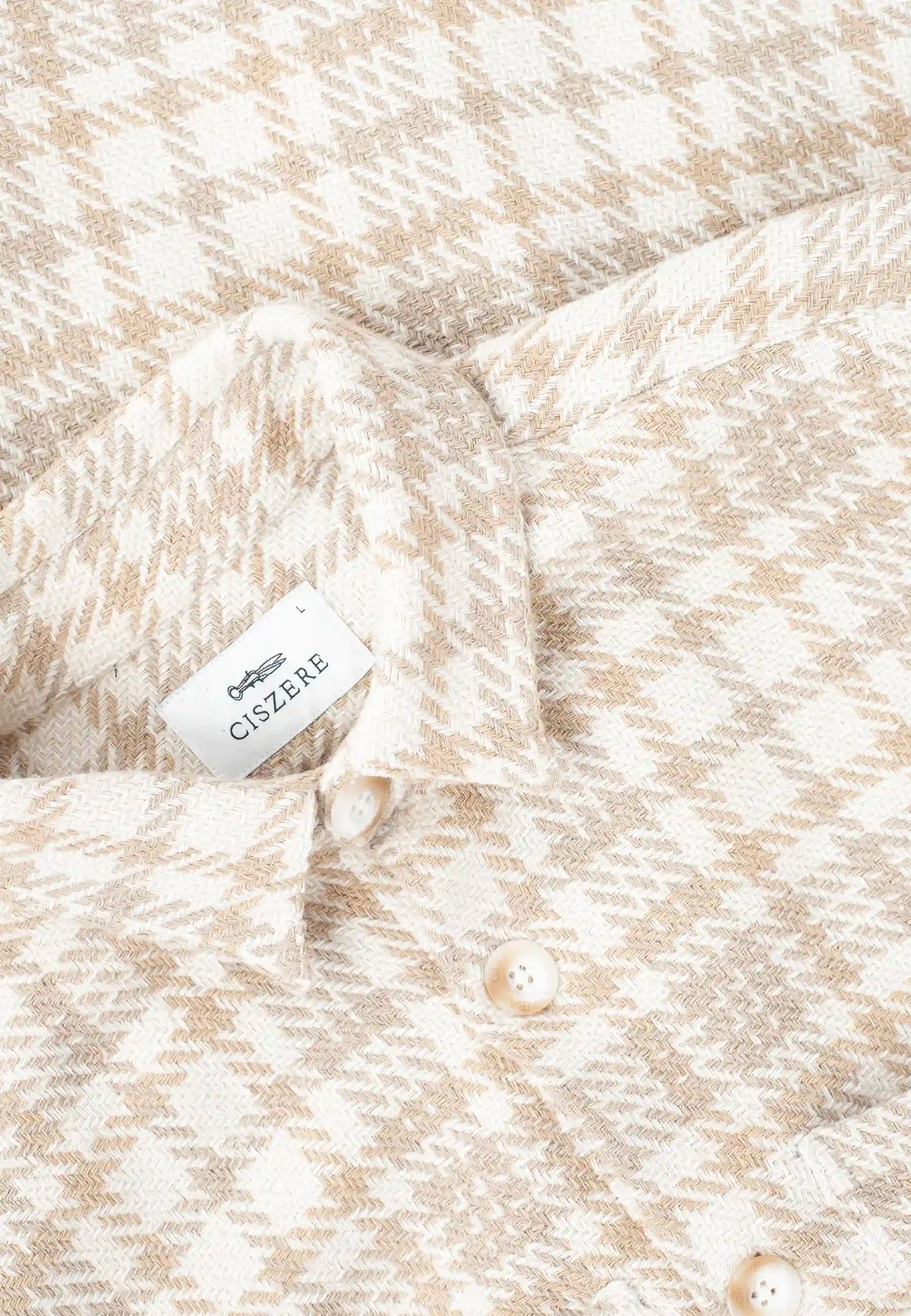 Micah checked overshirt - Beige