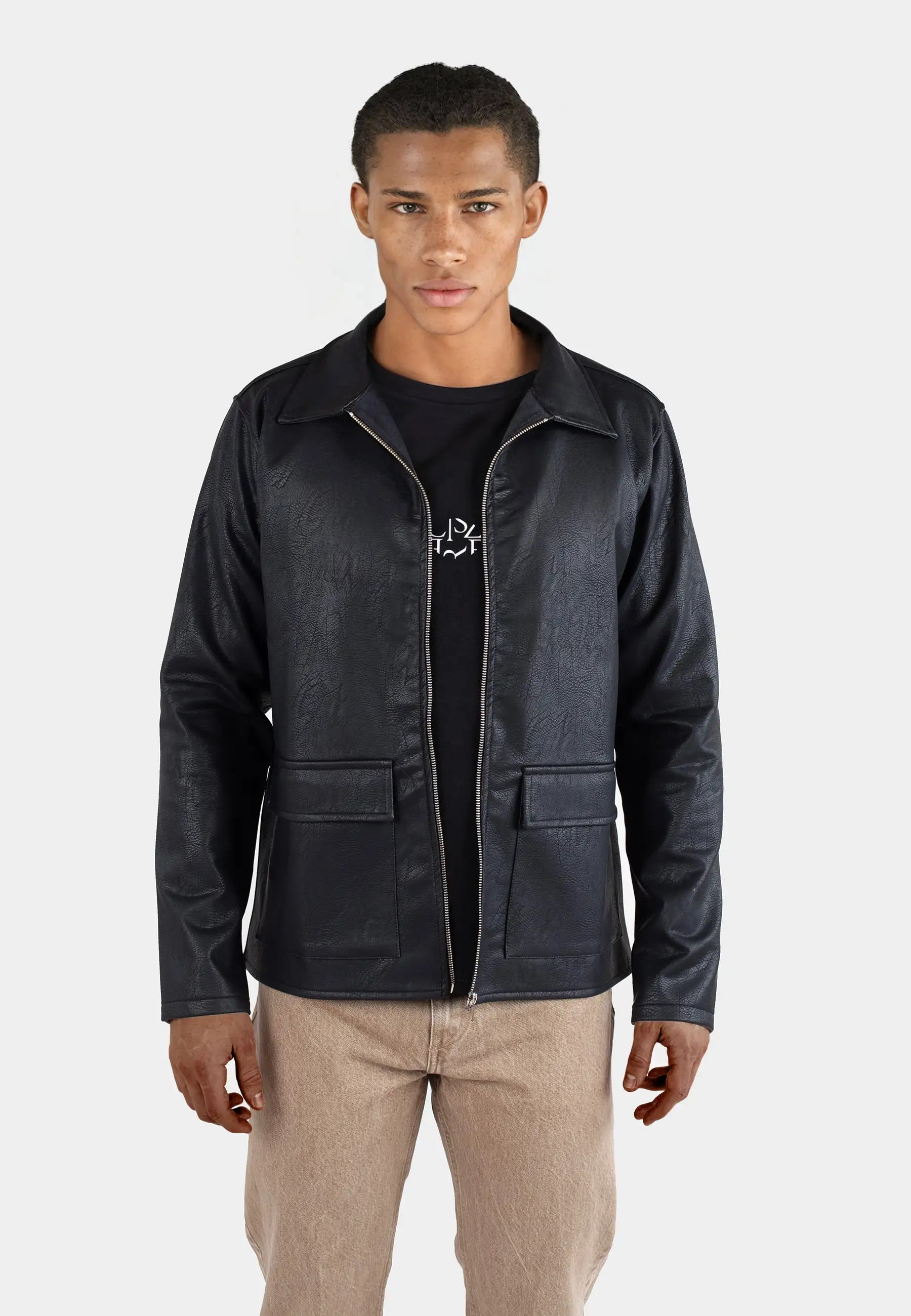 Mel vegan leather jacket - Black