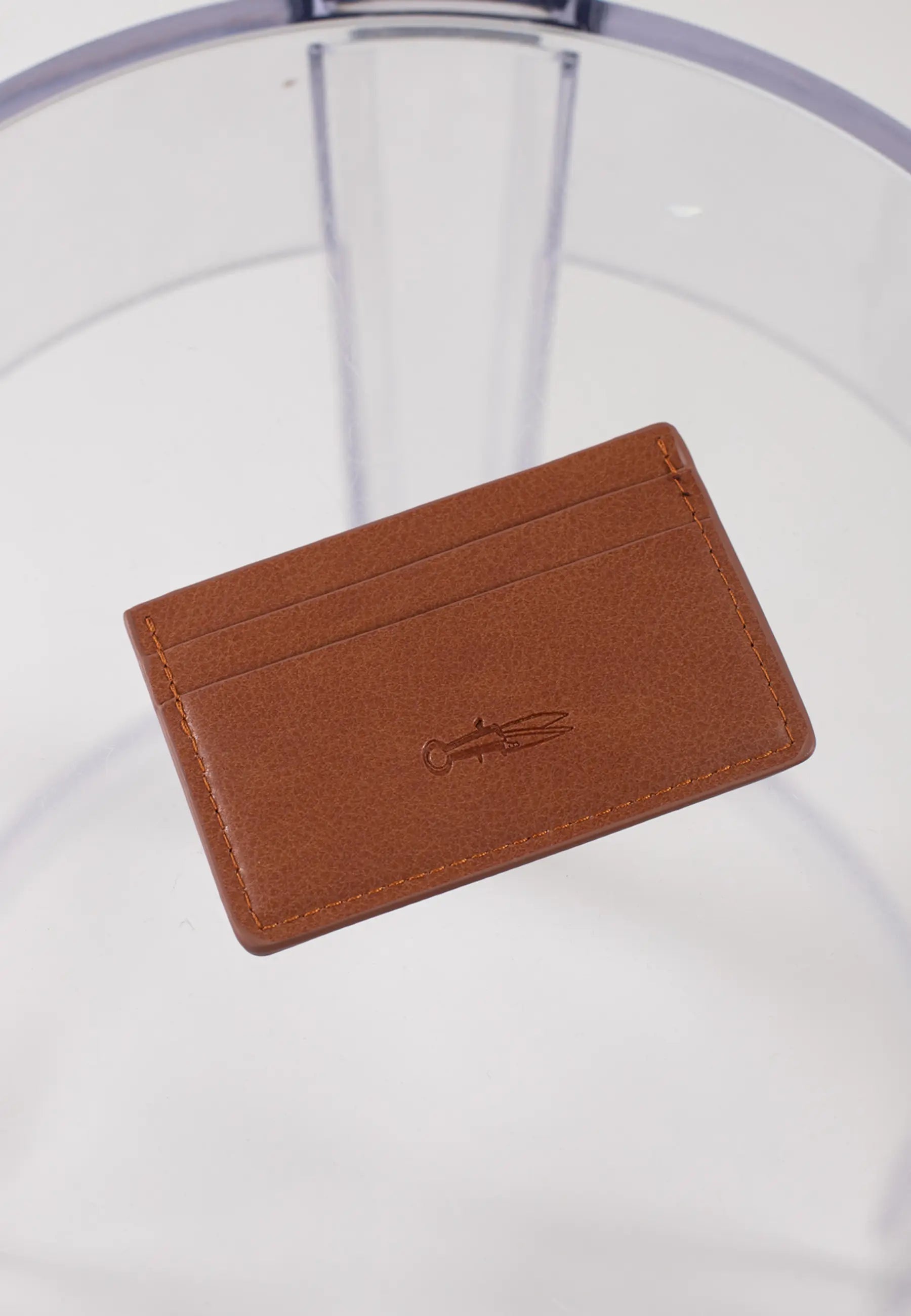 Carl vegan leather card holder - Brown