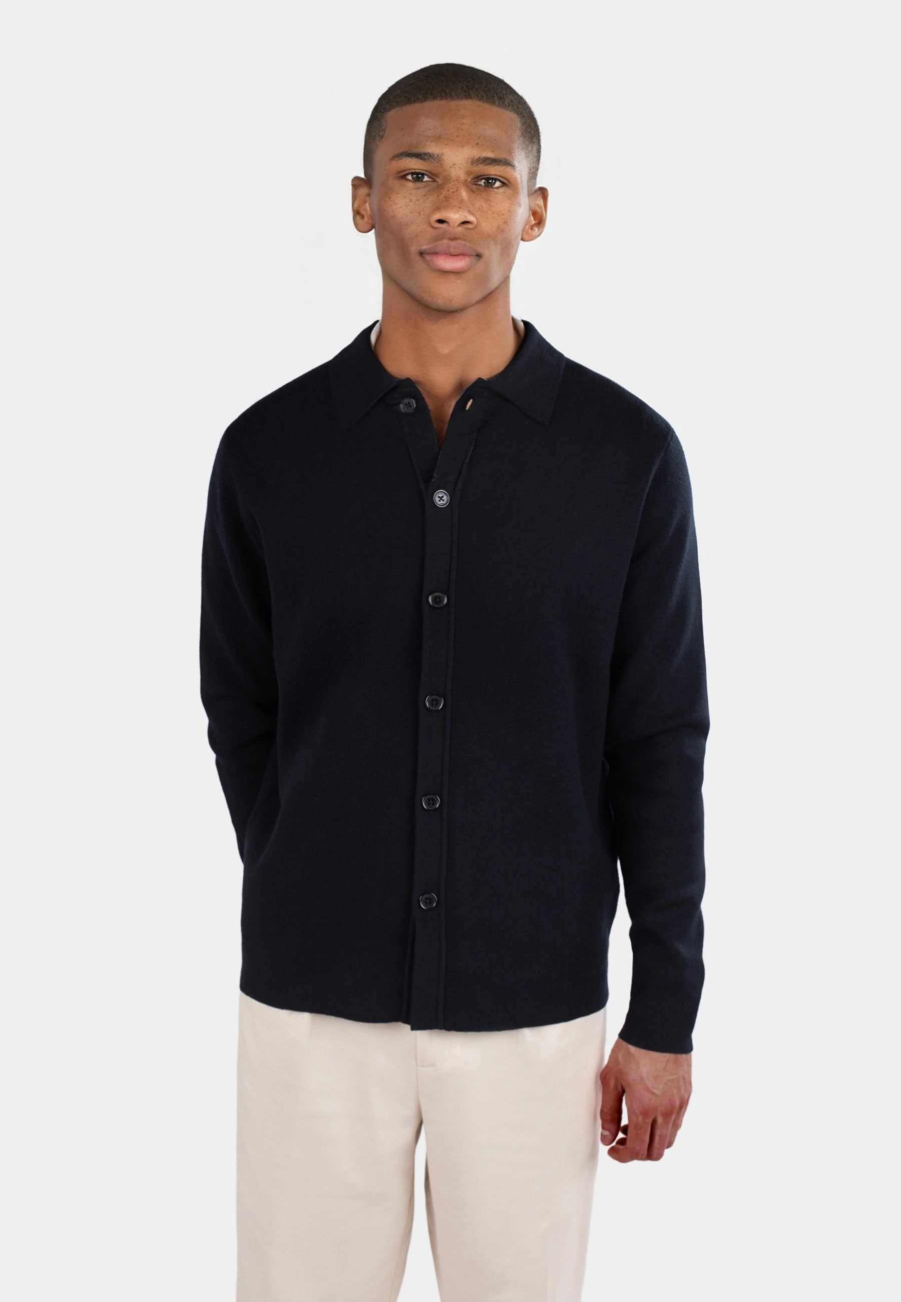 Conrad knitted overshirt - Black