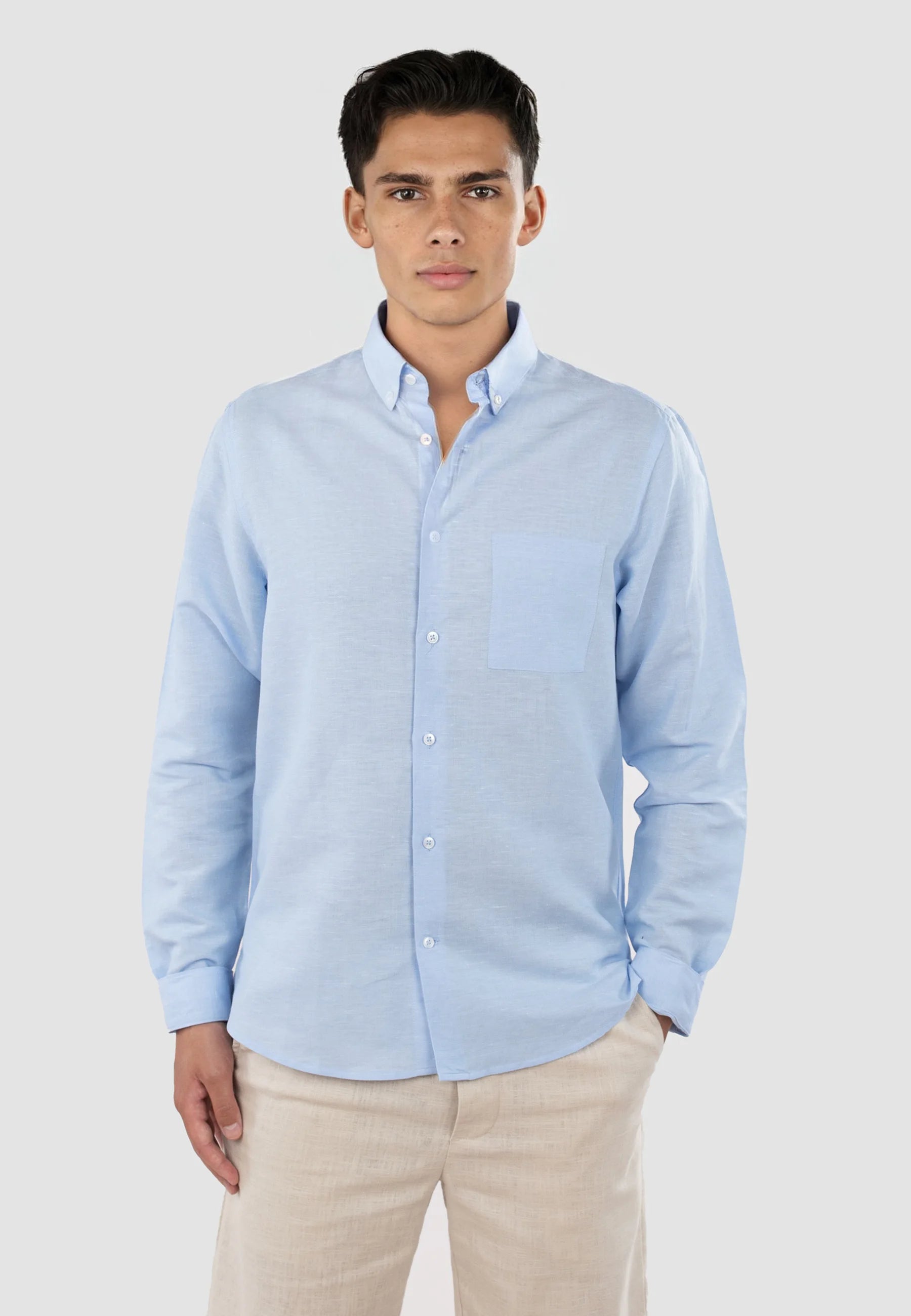 Revin linen shirt - Light blue