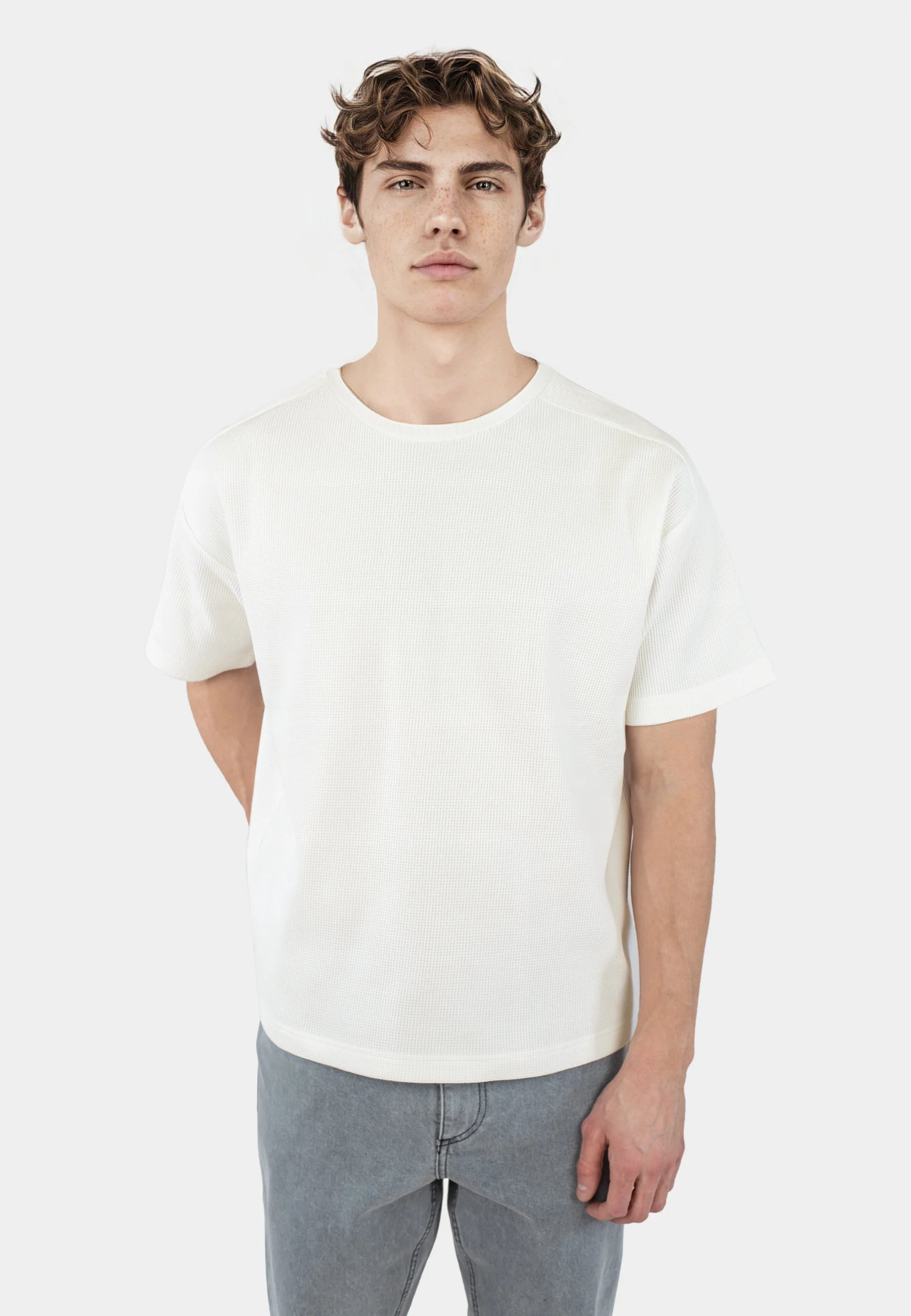 Franklin waffle tee - Off white