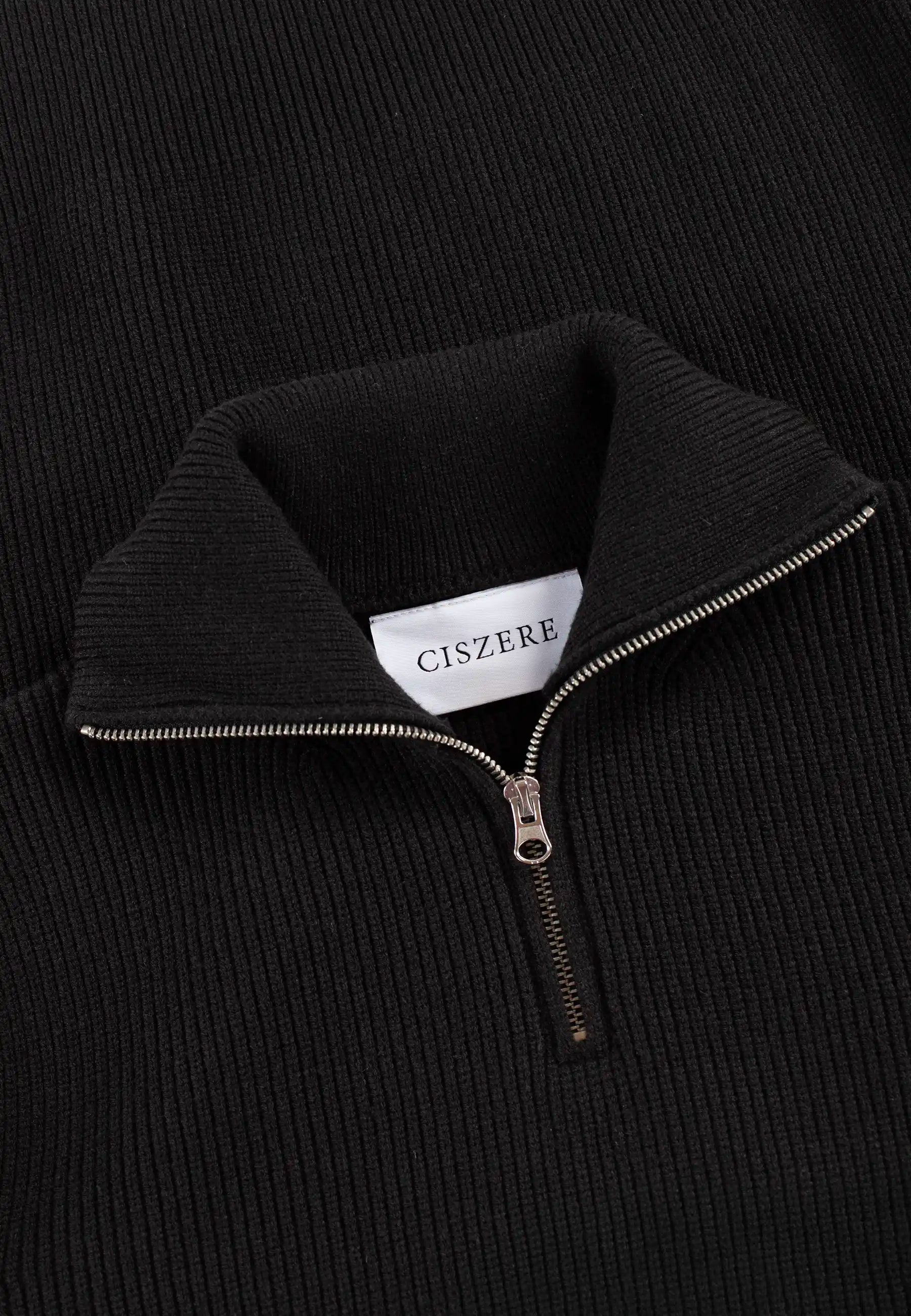 Reuben knitted half zip - Black