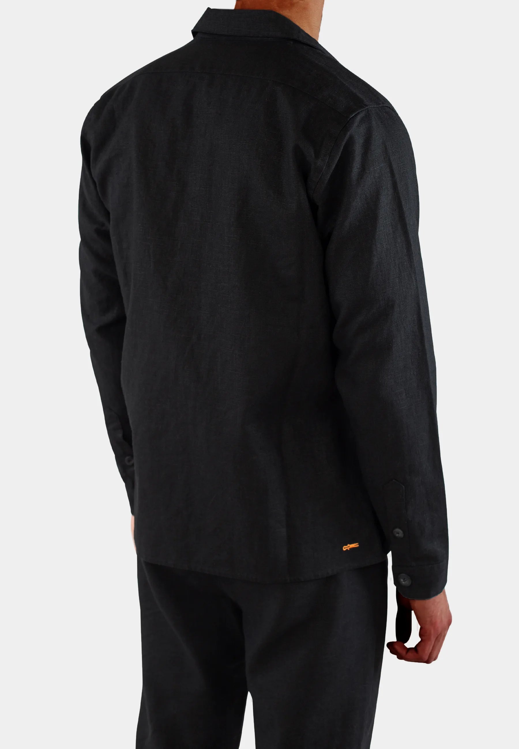 Quincy linen overshirt - Black