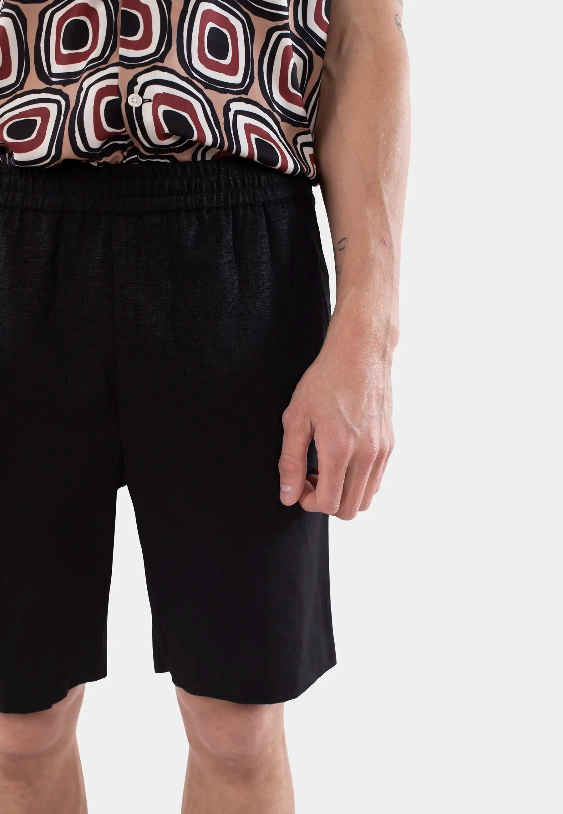 Mian linen shorts - Black