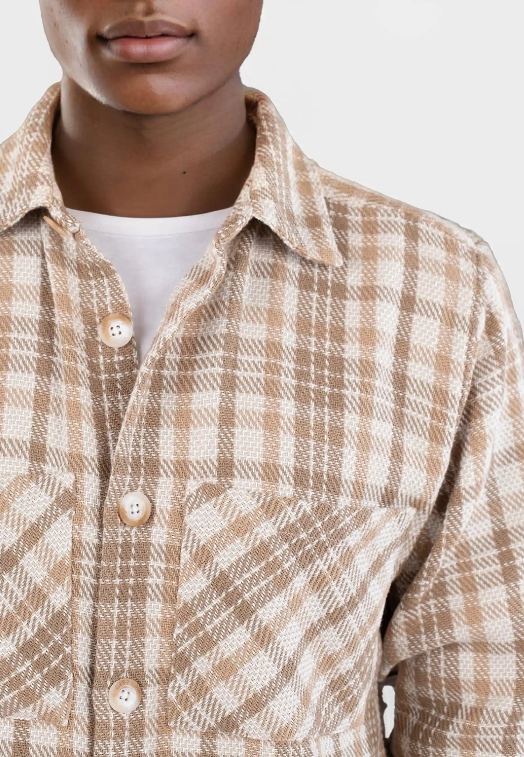 Micah checked overshirt - Beige