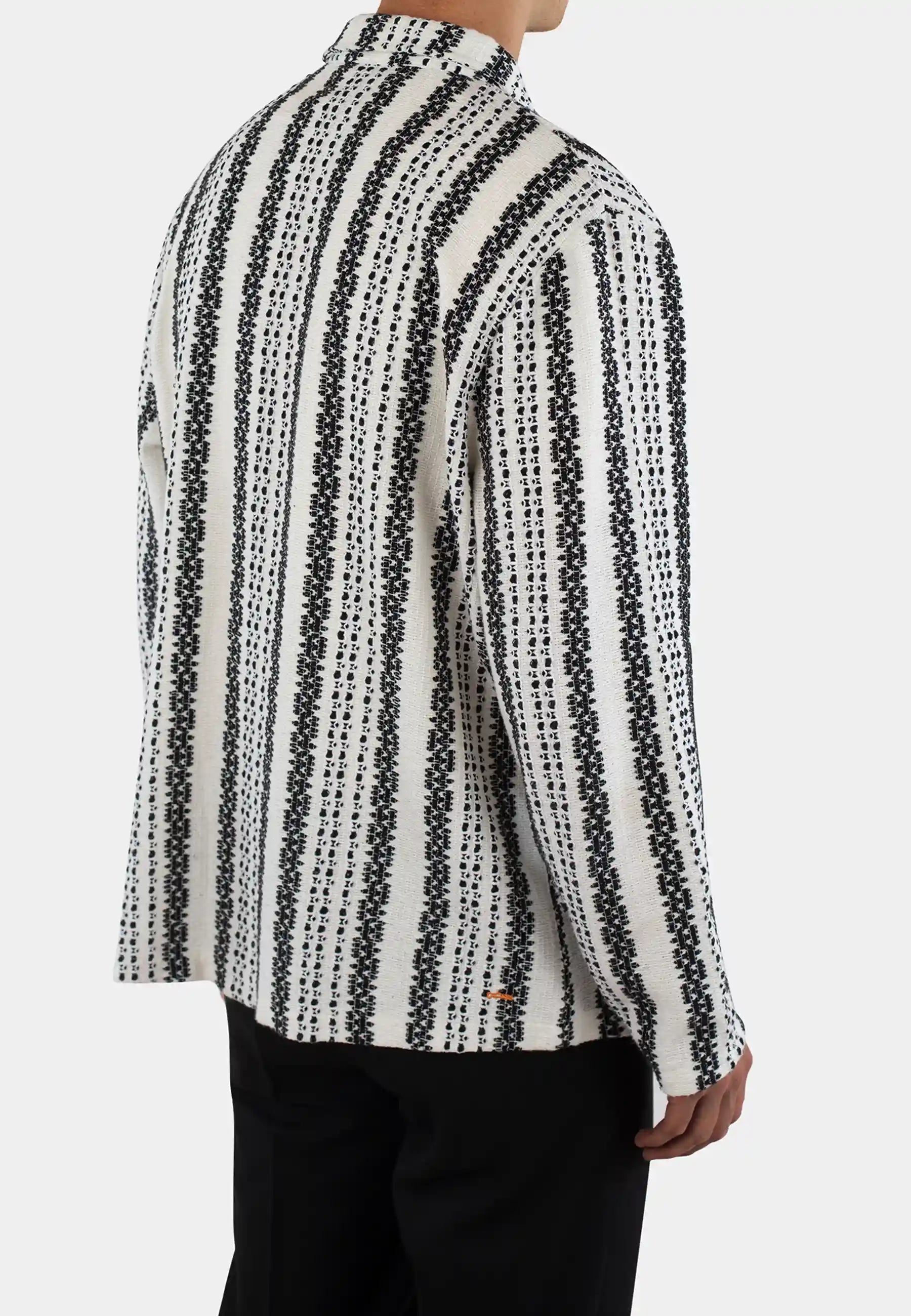 Kirk crochet overshirt - Striped black