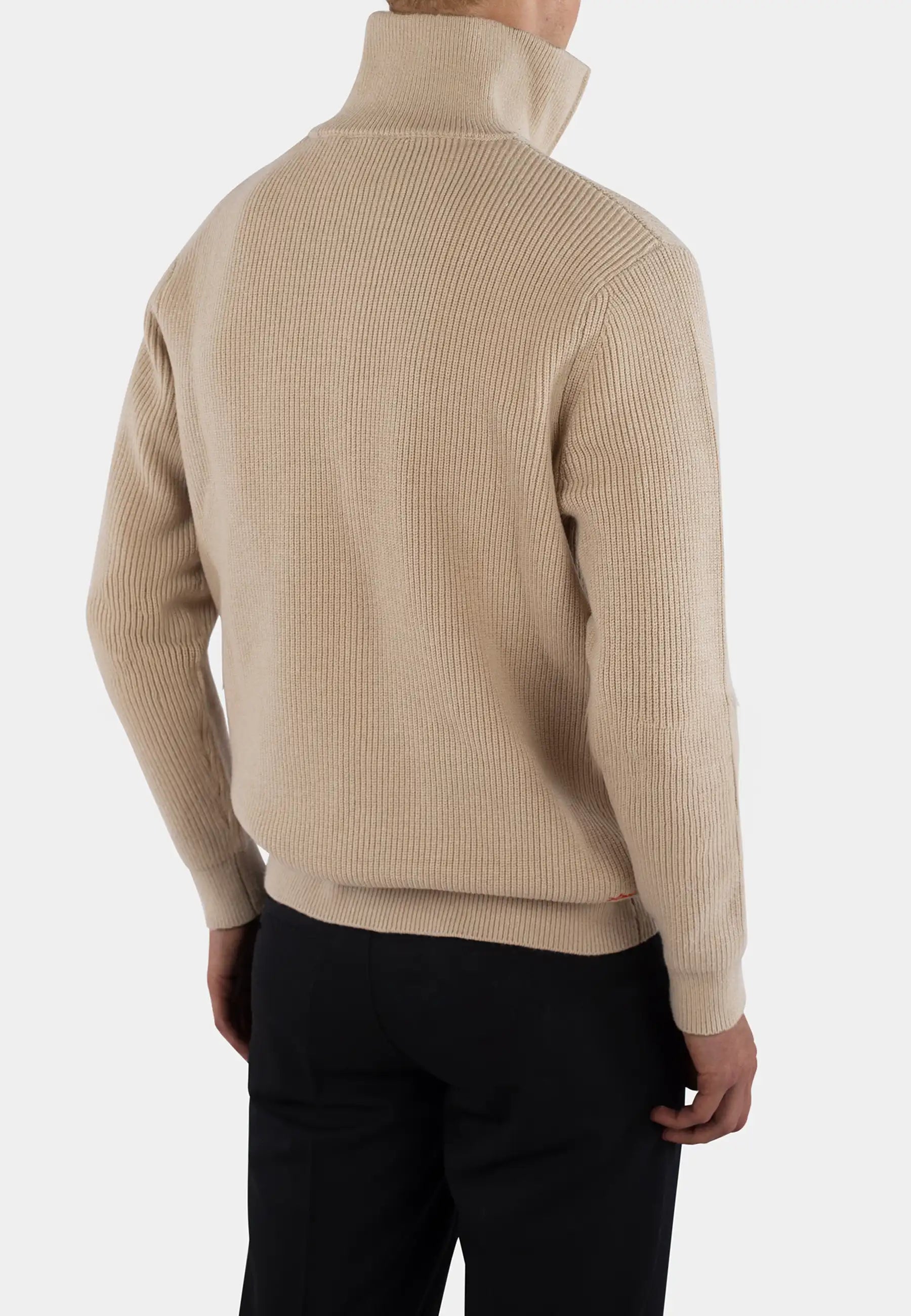 Reuben knitted half zip - Beige