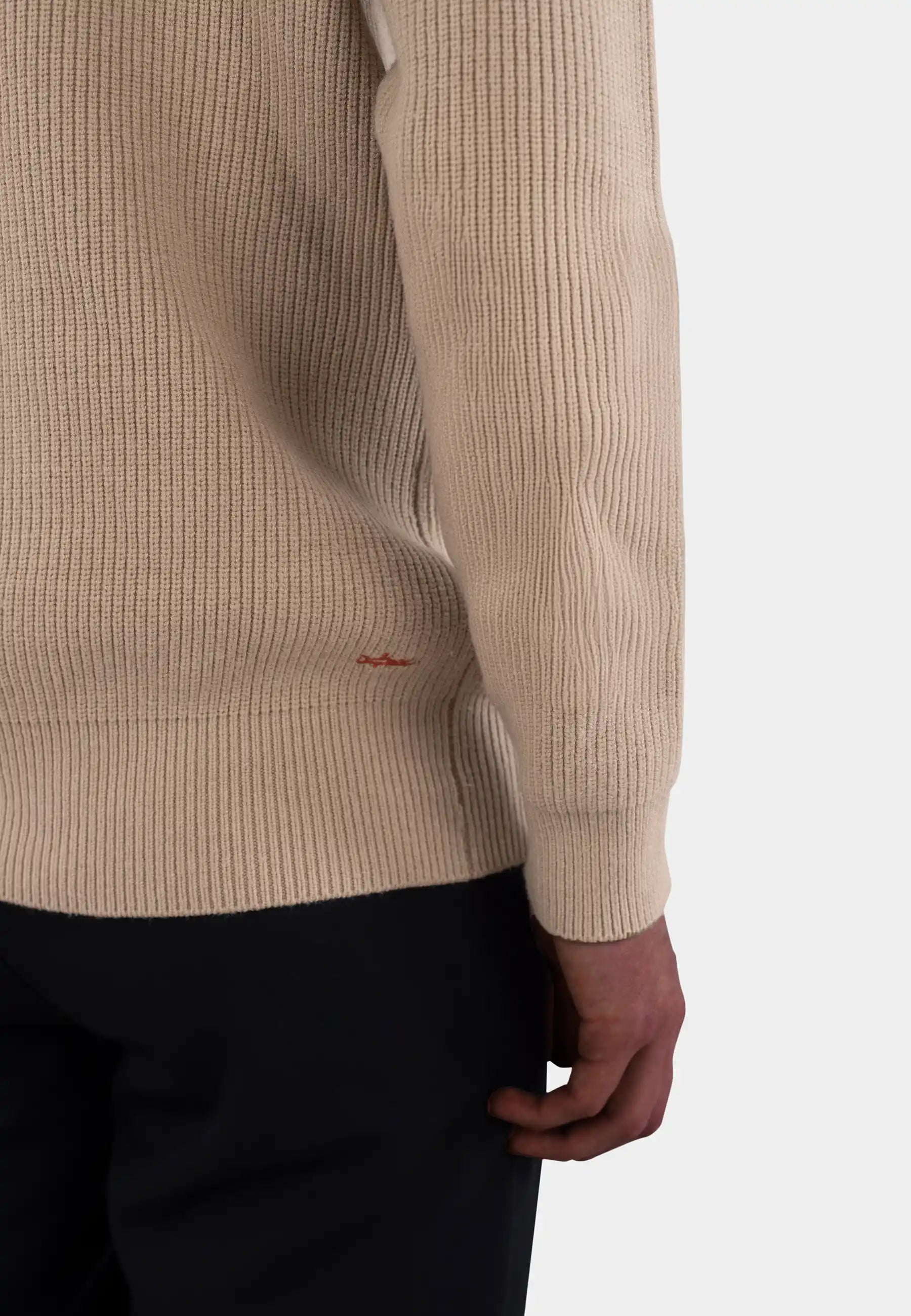 Reuben knitted half zip - Beige