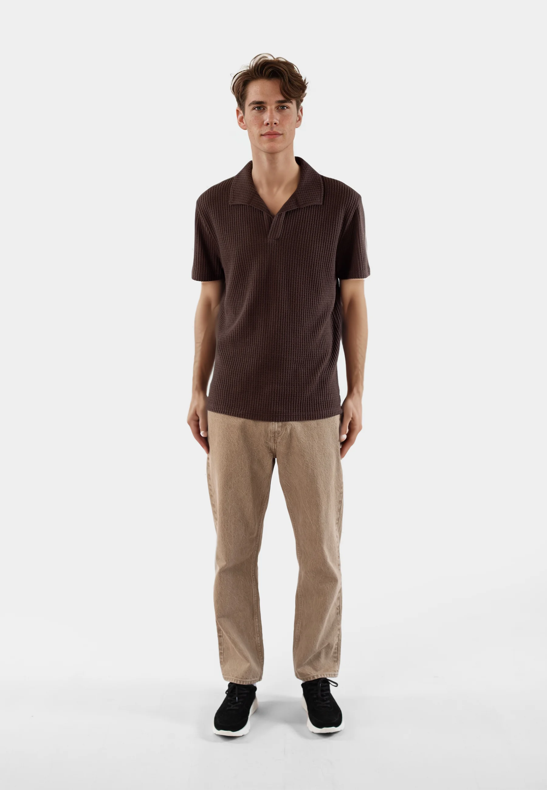 Nelson knitted polo - Brown