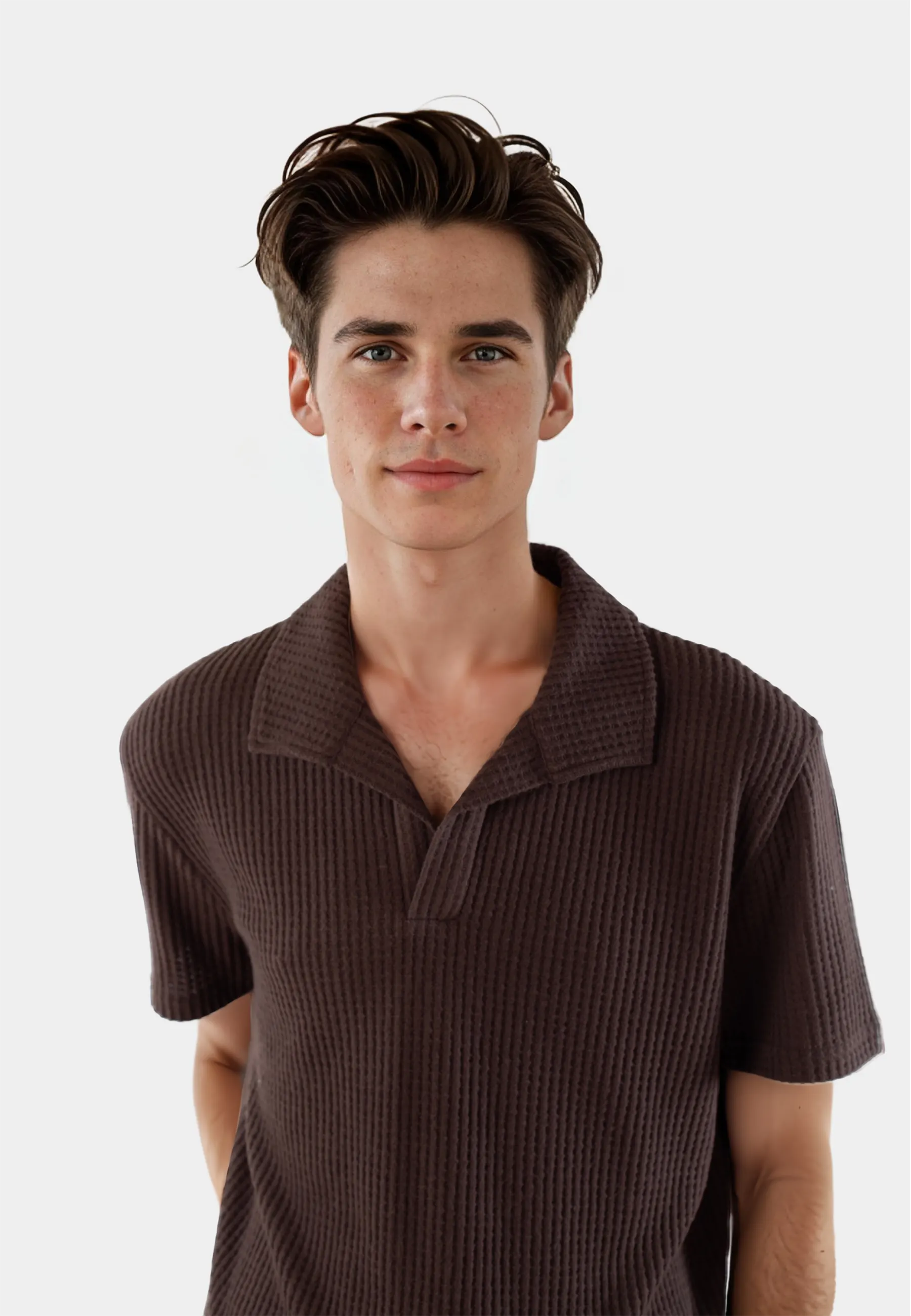 Nelson knitted polo - Brown