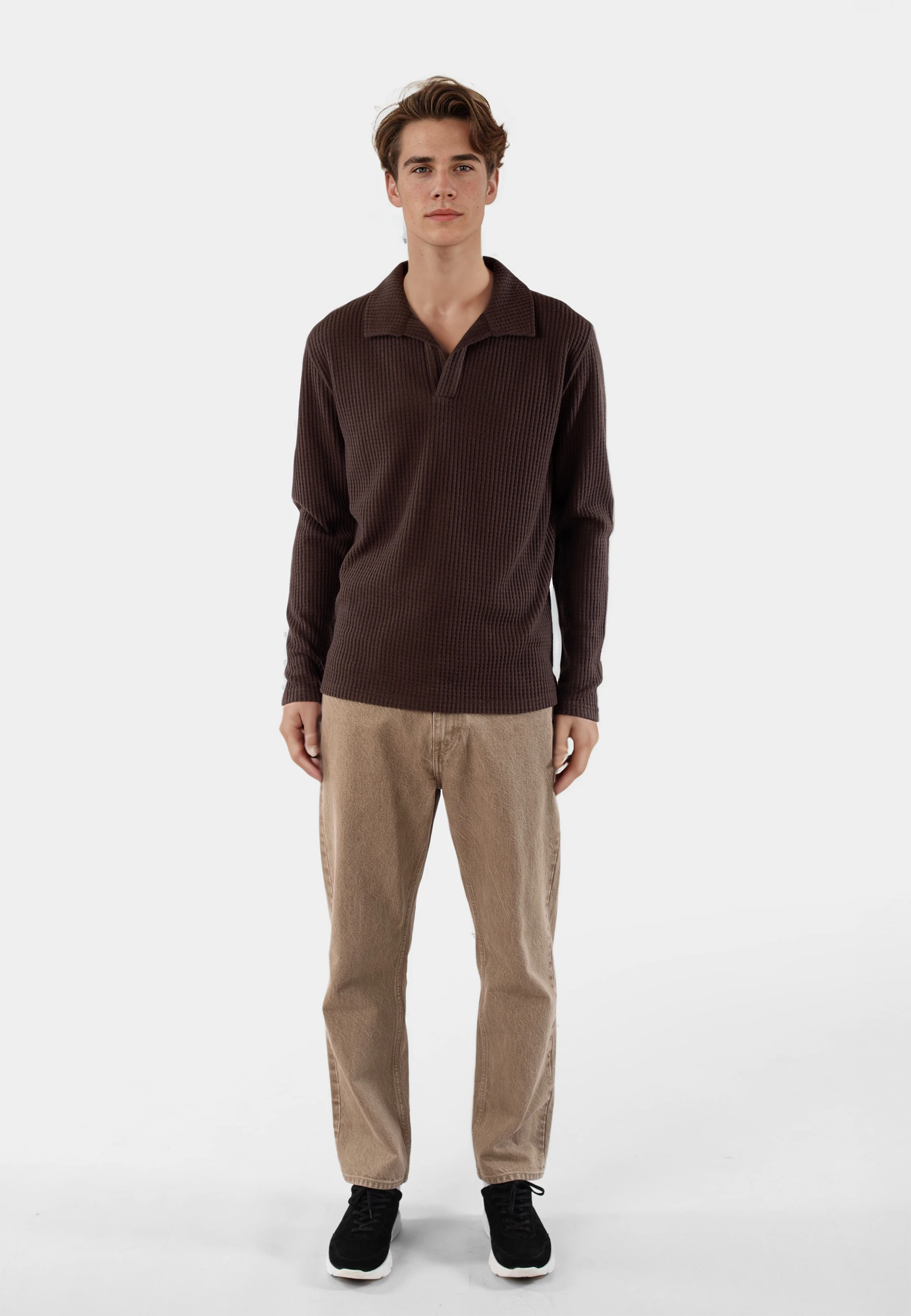 Nelson knitted long sleeve  - Brown