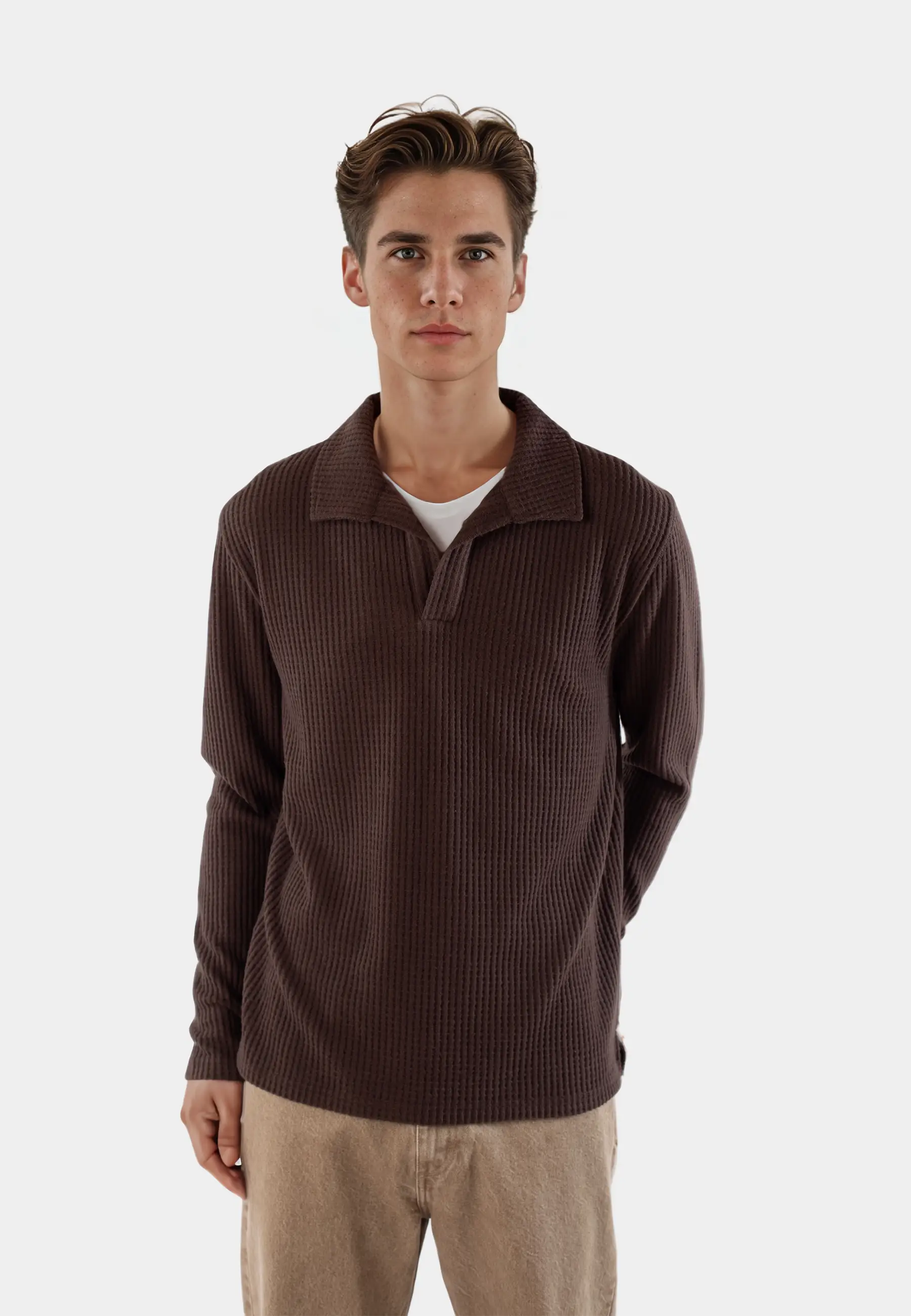 Nelson knitted long sleeve  - Brown