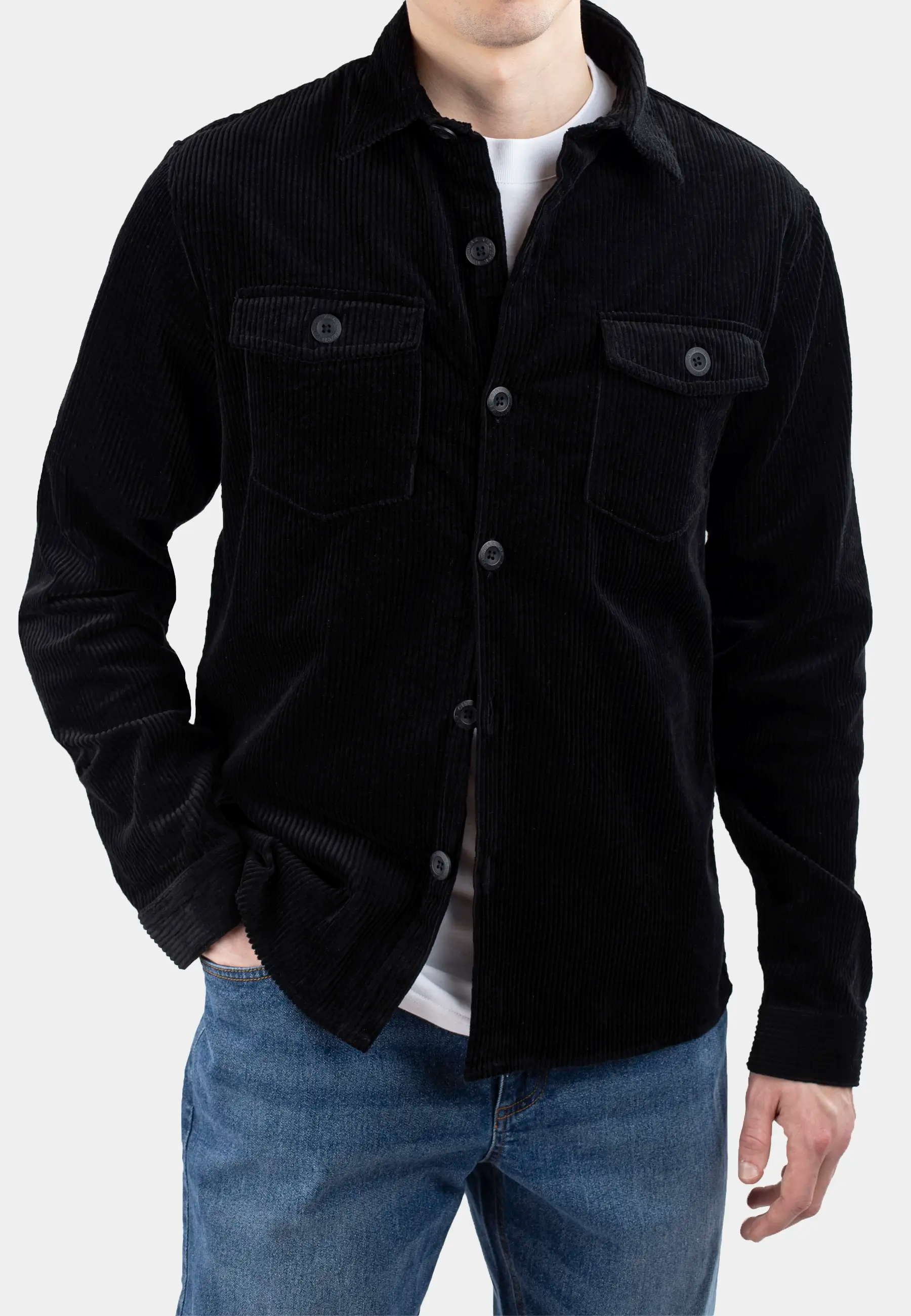 Dylan 2.0 manchesterovershirt – Liquorice black