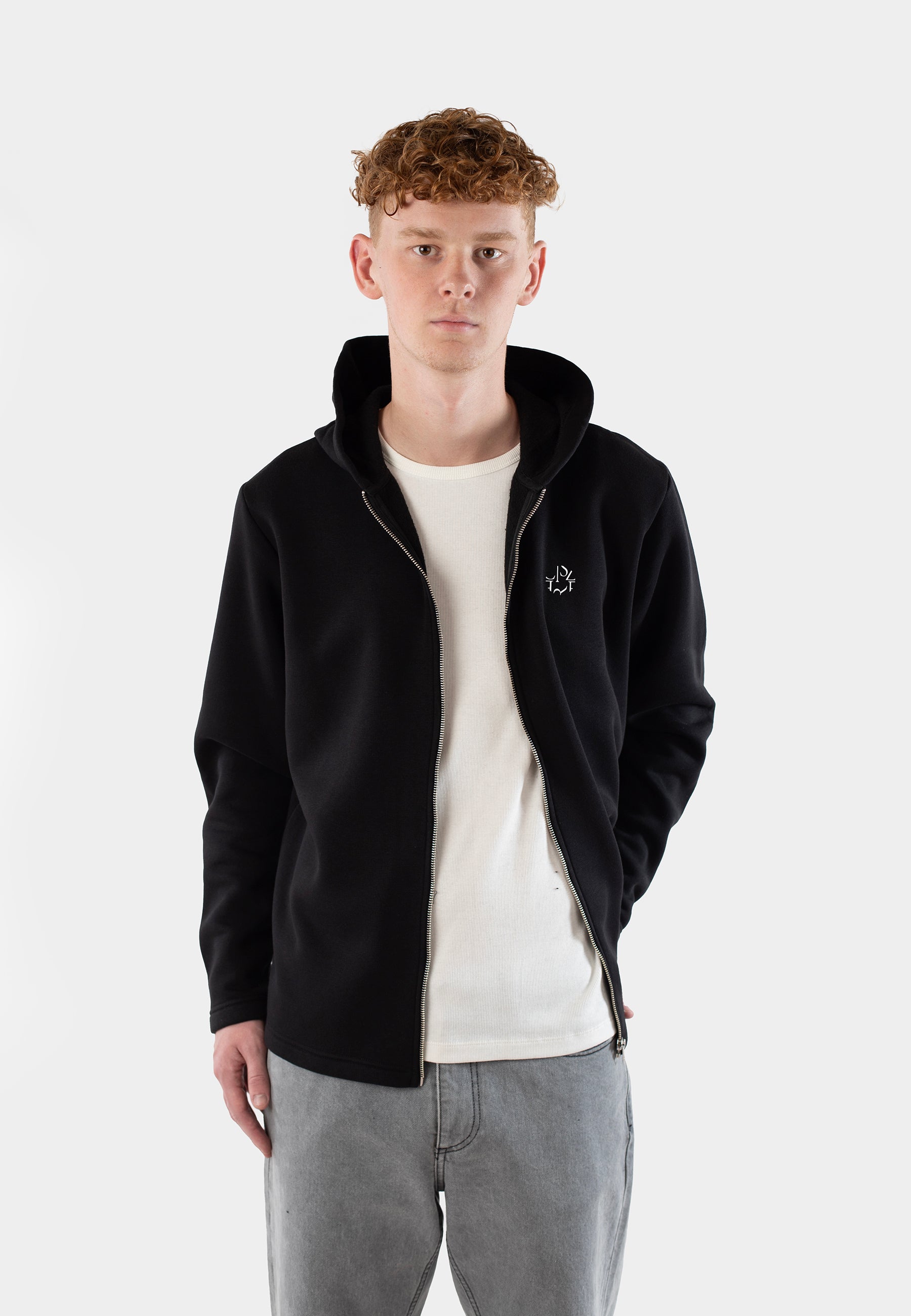 Meztli Ellipse full zip hoodie - Black