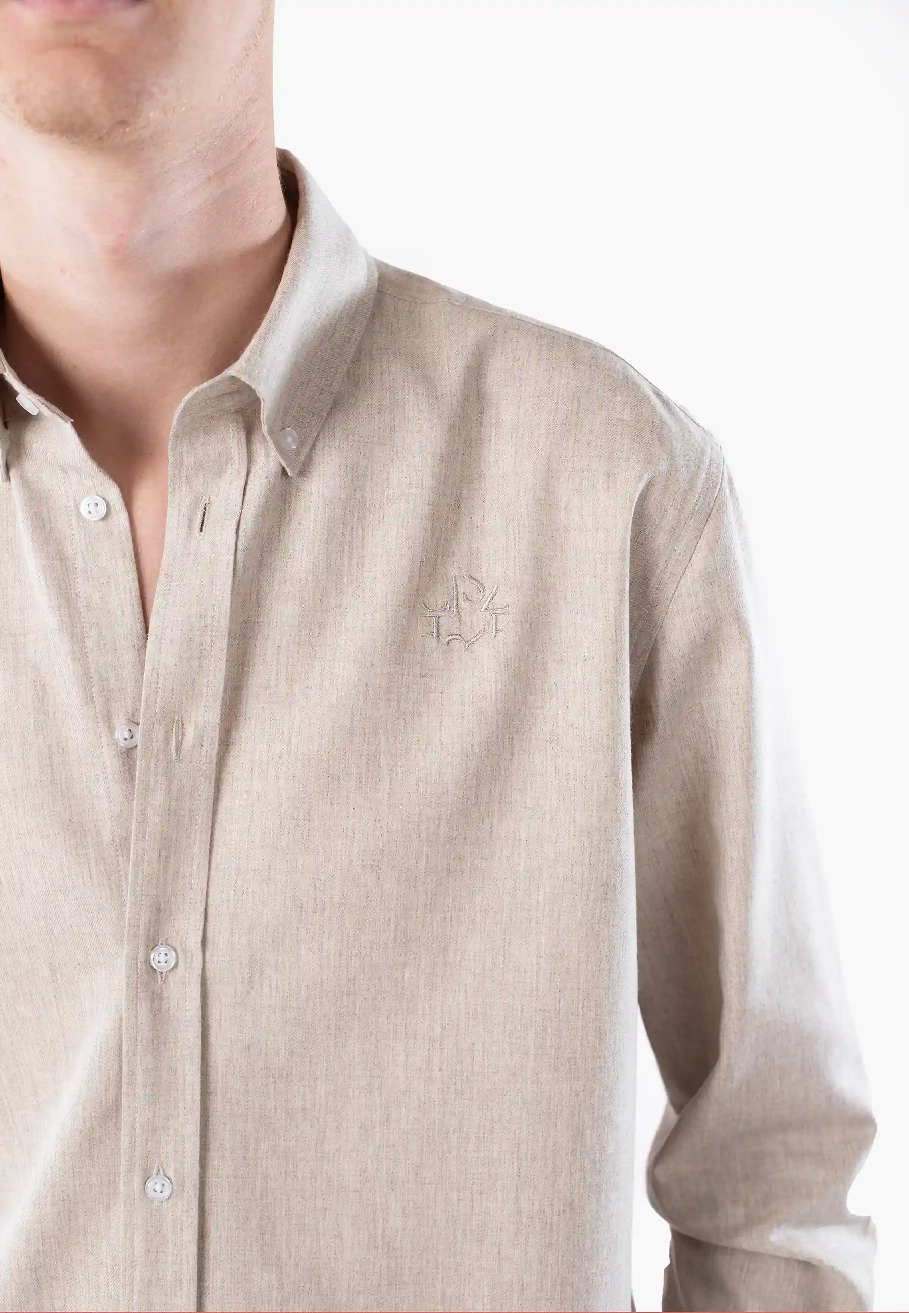 Mika / Ellipse / brushed cotton shirt - Beige