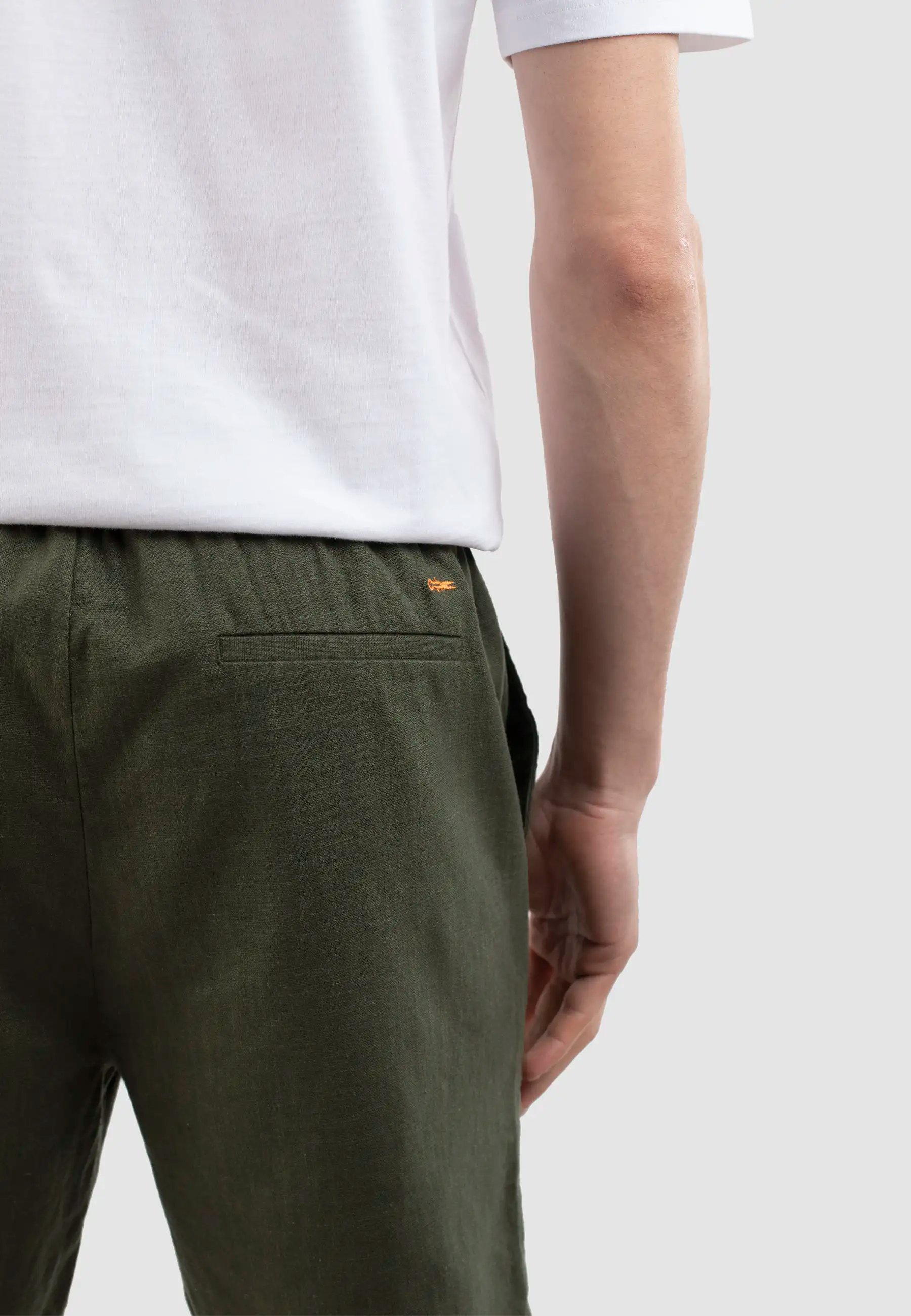 Mian linen shorts - Forest Green