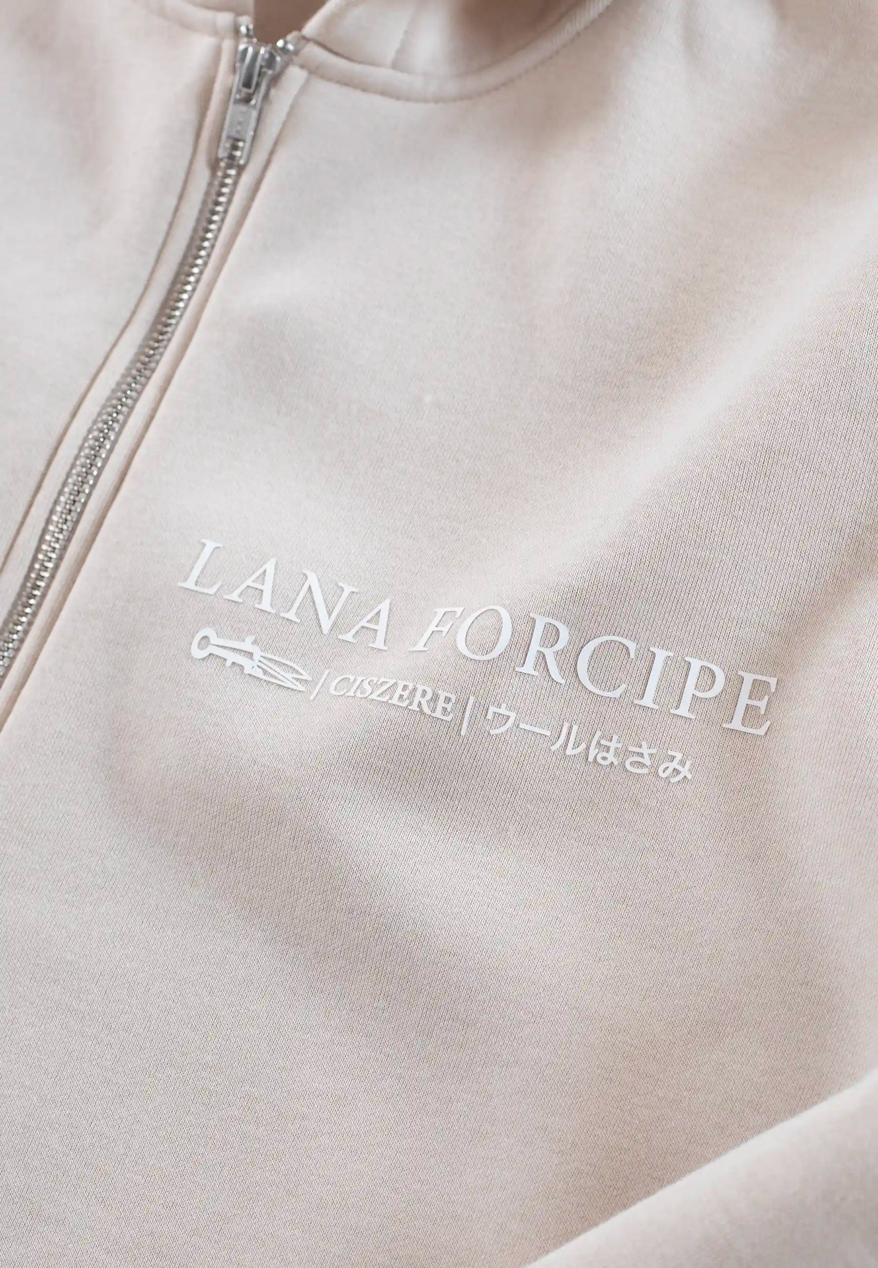 Signature capsule / Lana forcipe - Zip Hoodie - Sand